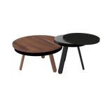 View Batea M+S table Set · Walnut & black and black