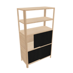 Ver Cloe · Estantería roble (una unidad) con puertas negras