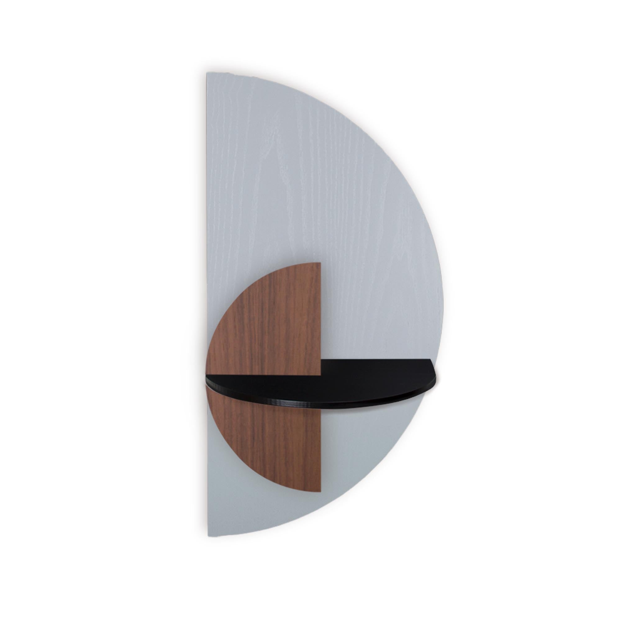 Alba Slim Floating Nightstand · Grey semicircle