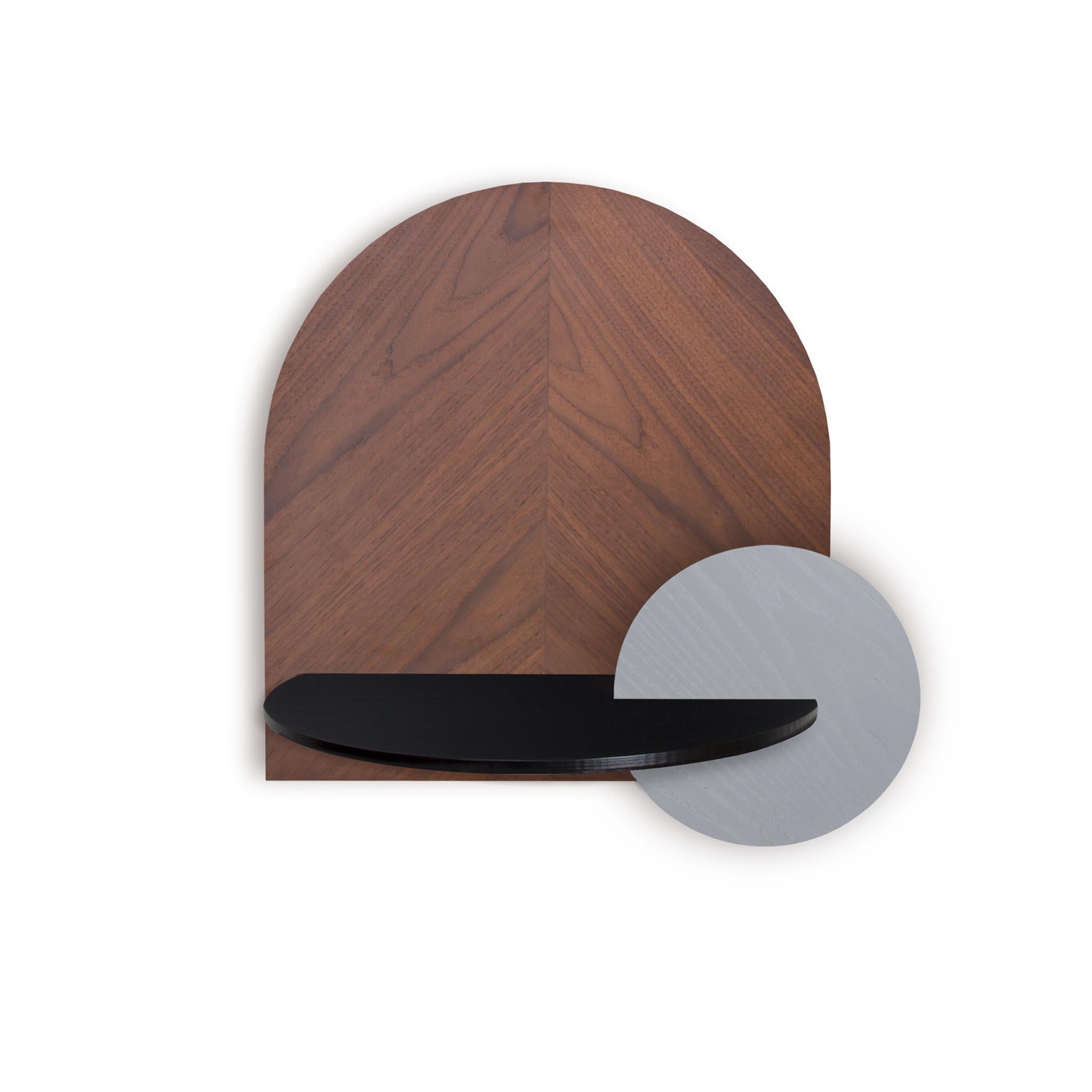 Alba Mesita de noche flotante DUO · Espiga de nogal