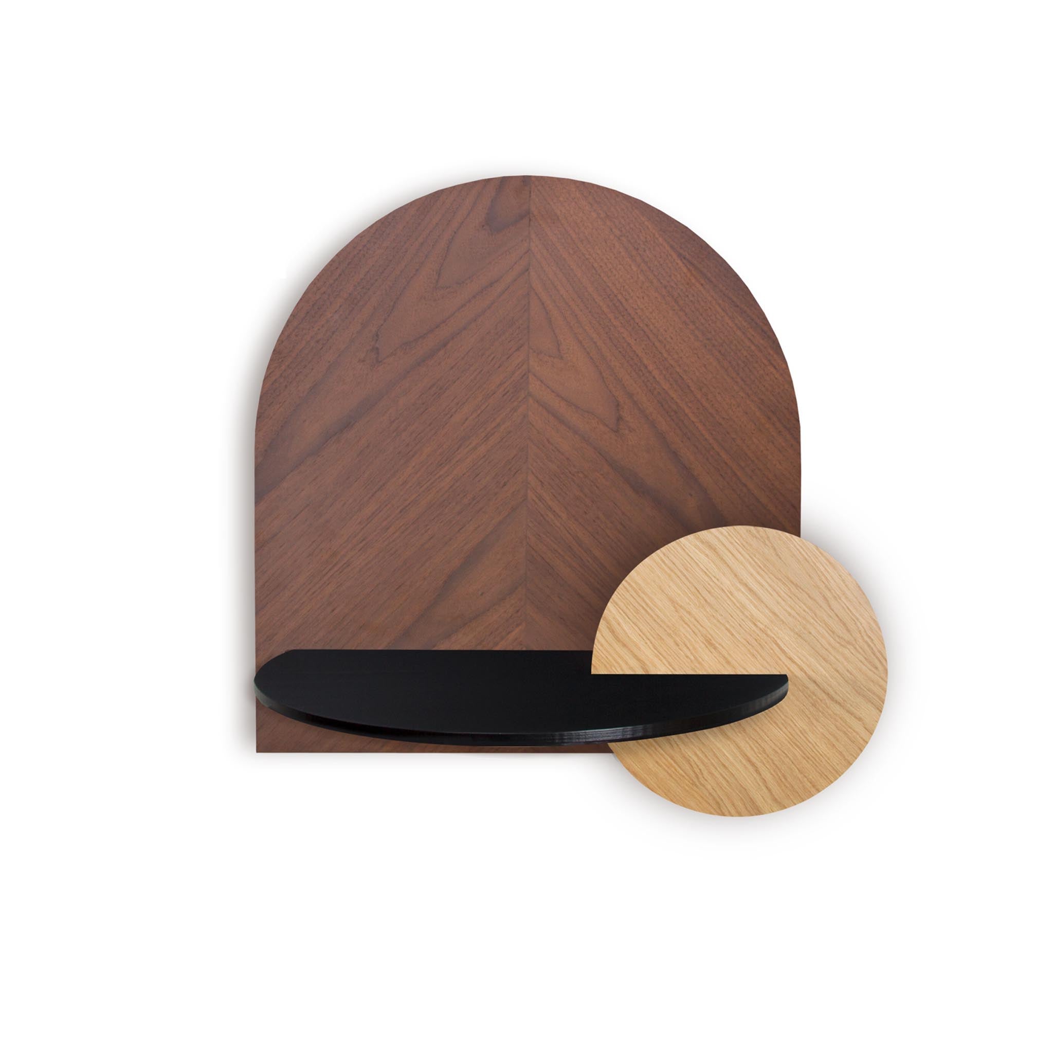Alba Mesita de noche flotante DUO · Espiga de nogal