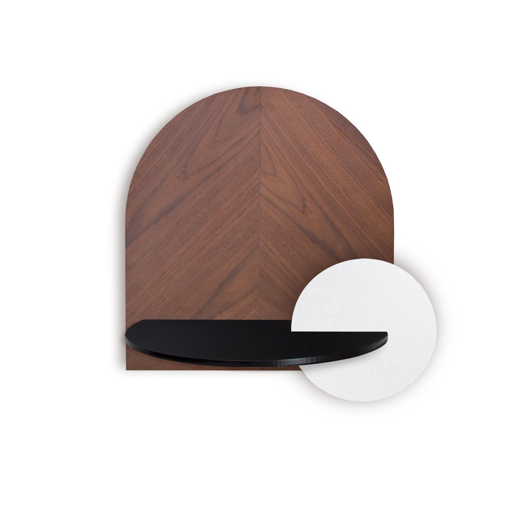 Alba Mesita de noche flotante DUO · Espiga de nogal