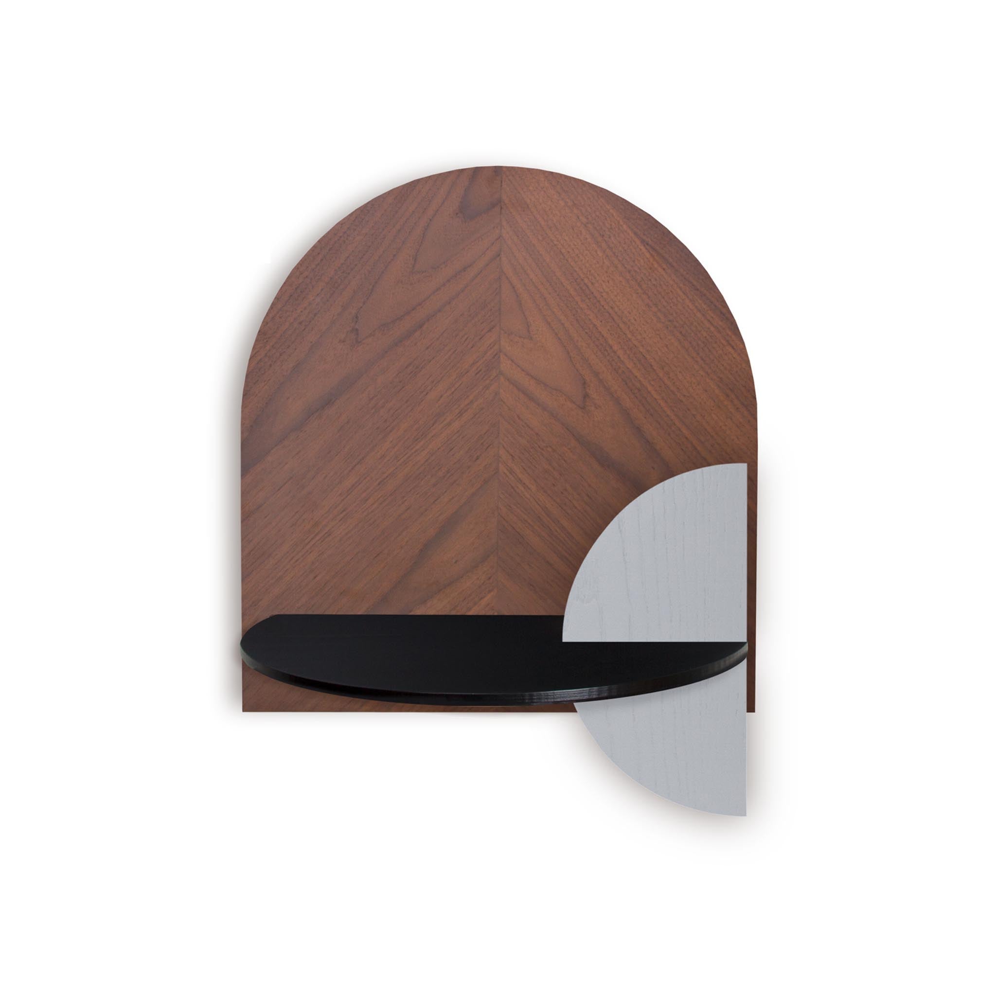 Alba Mesita de noche flotante DUO · Espiga de nogal
