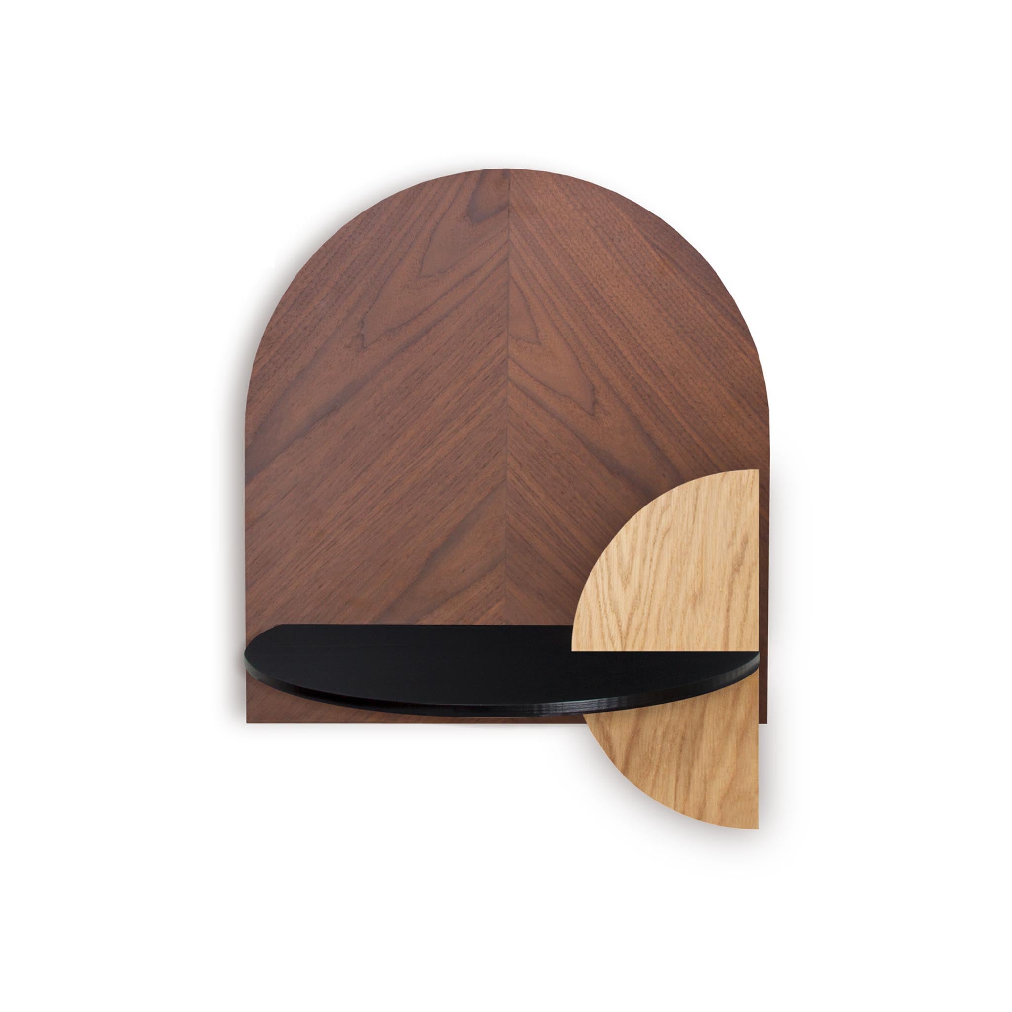 Alba Mesita de noche flotante DUO · Espiga de nogal