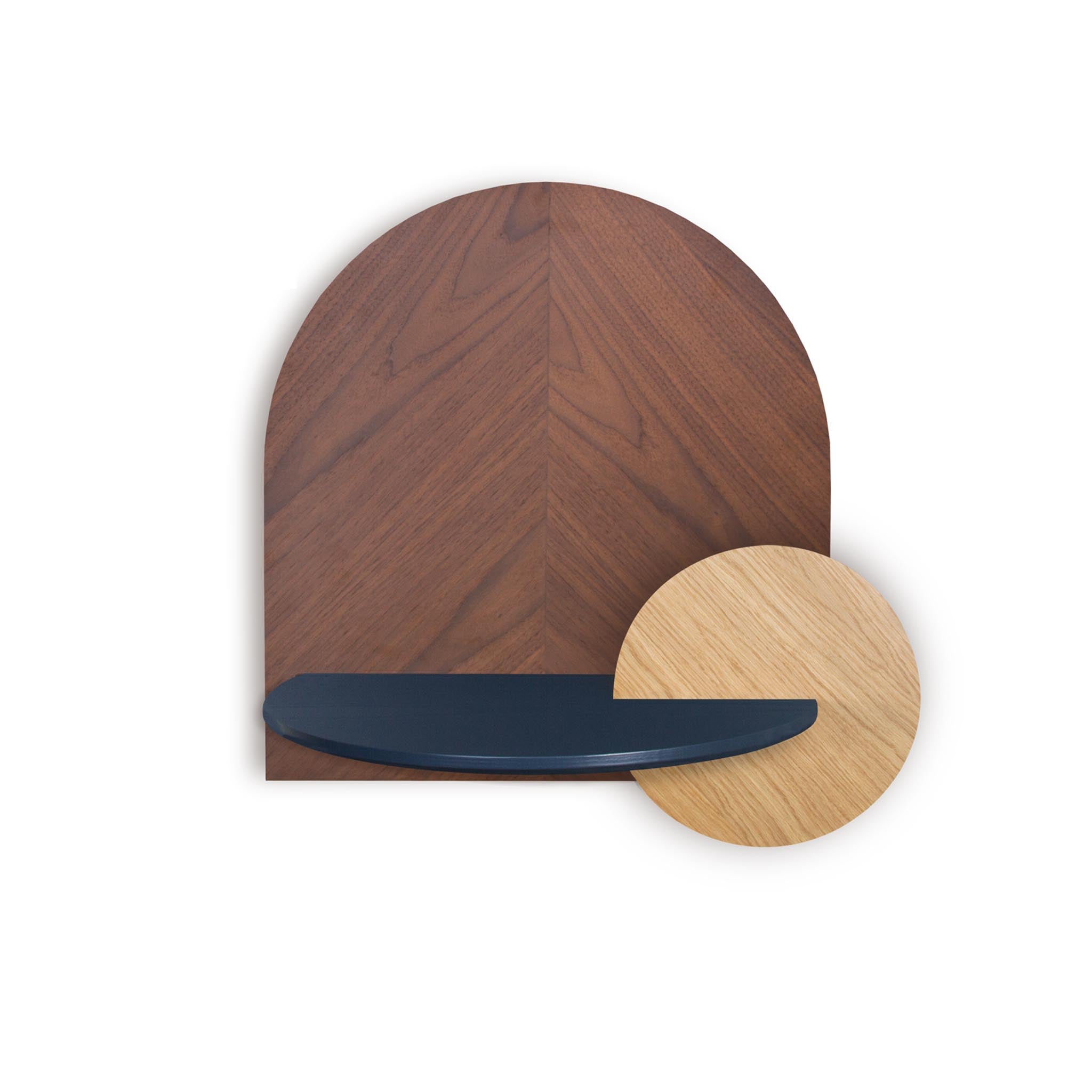 Alba Mesita de noche flotante DUO · Espiga de nogal