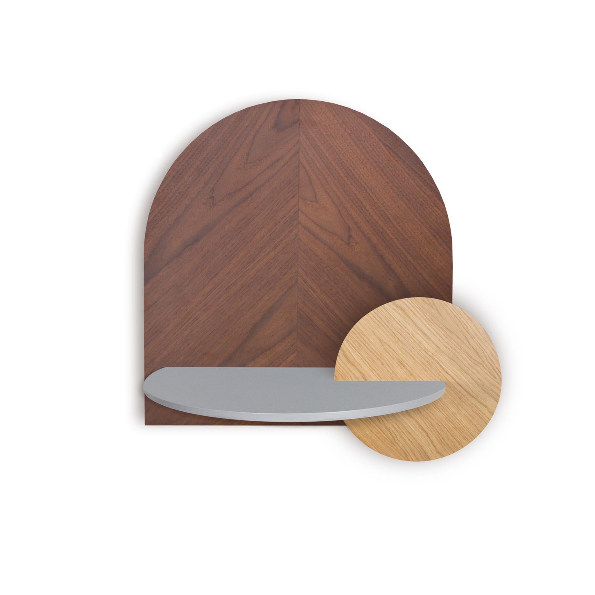 Alba Mesita de noche flotante DUO · Espiga de nogal