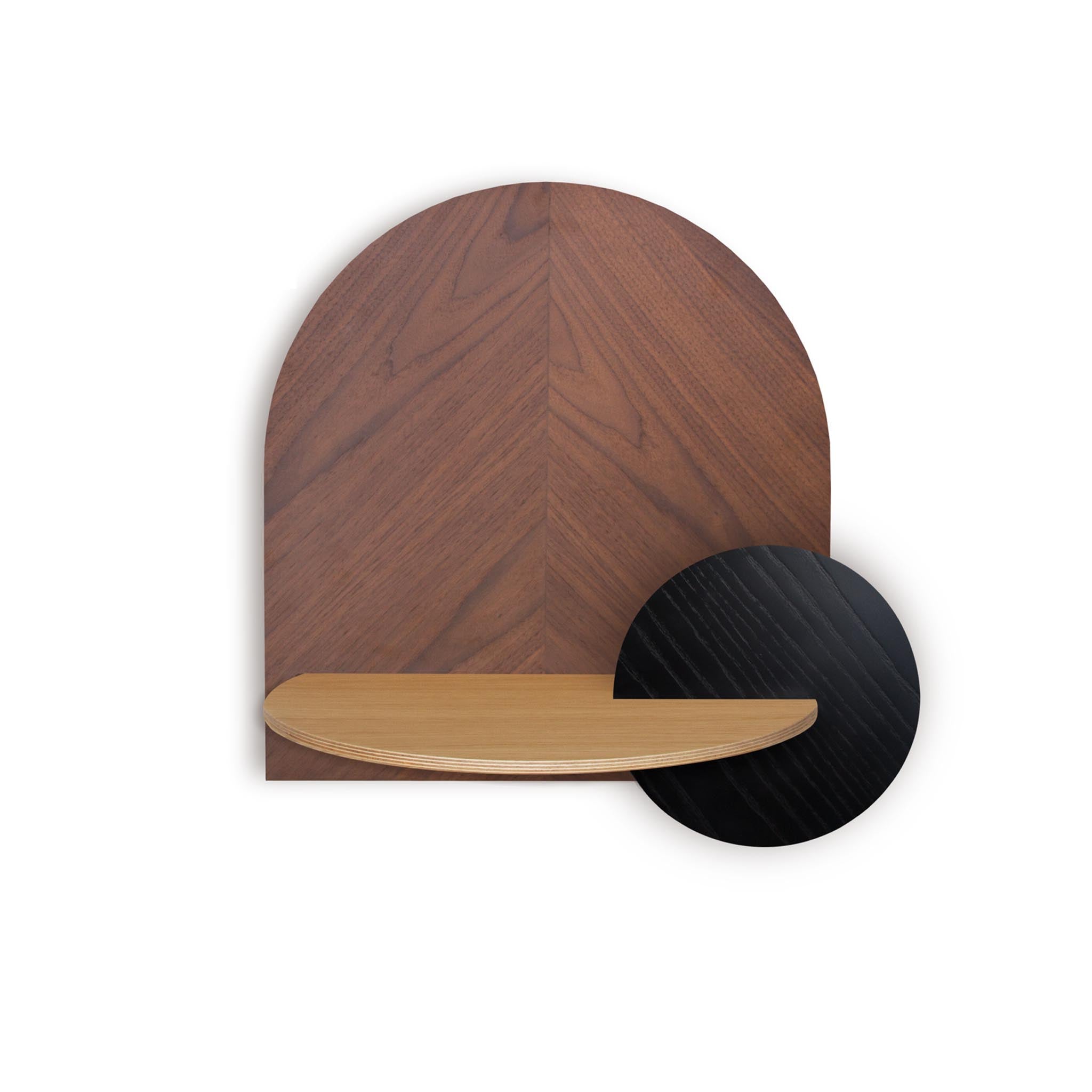 Alba Mesita de noche flotante DUO · Espiga de nogal