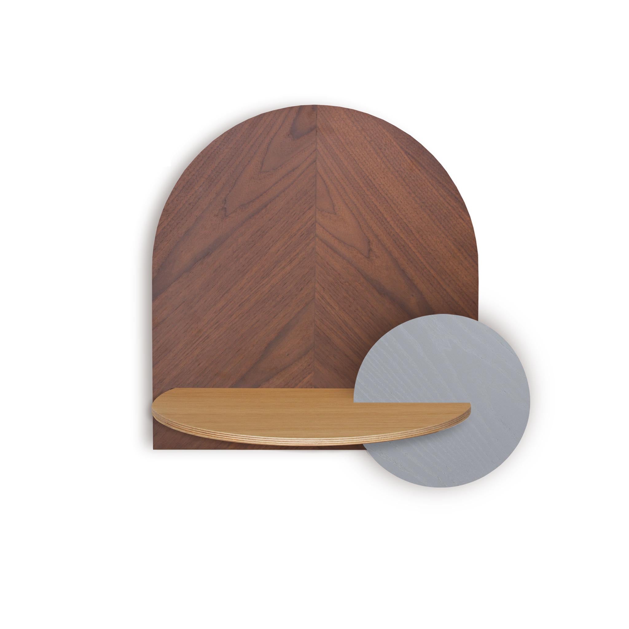 Alba Mesita de noche flotante DUO · Espiga de nogal