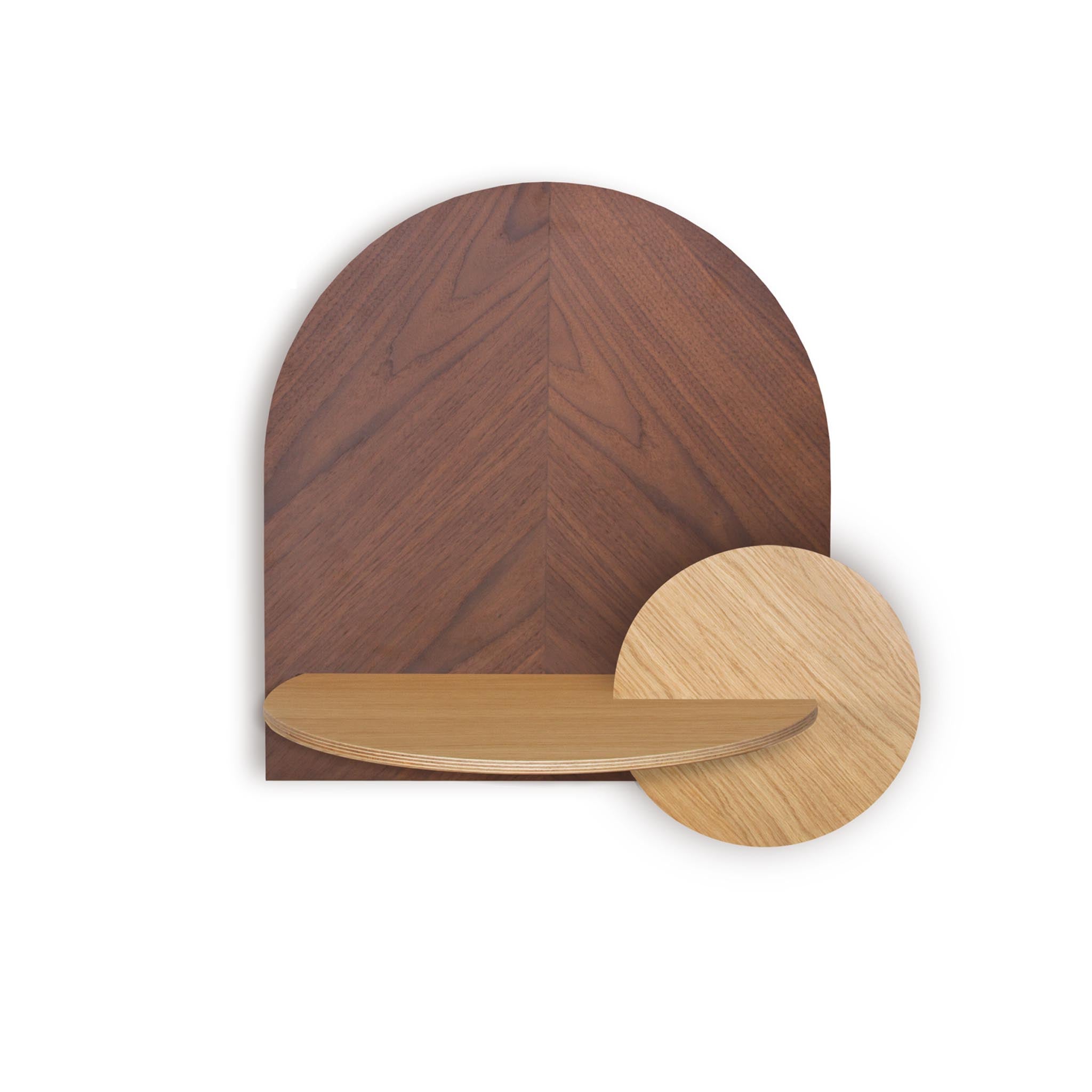 Alba Mesita de noche flotante DUO · Espiga de nogal