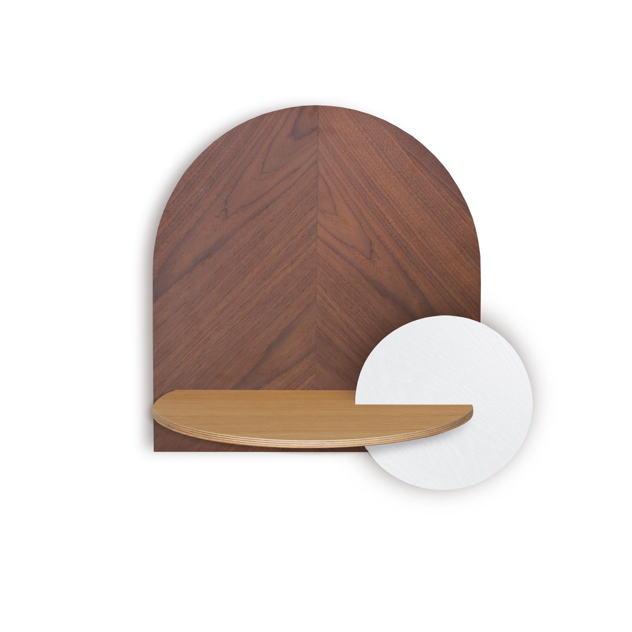 Alba Mesita de noche flotante DUO · Espiga de nogal