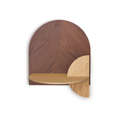 Alba Floating Nightstand DUO · Walnut herringbone