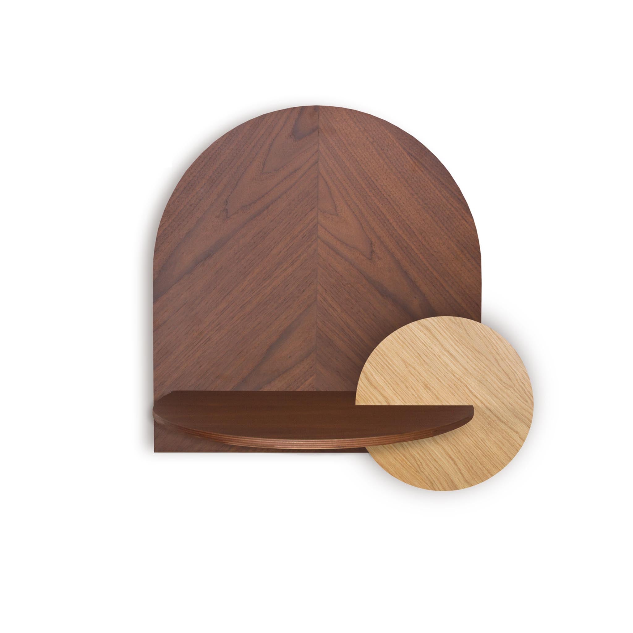 Alba Mesita de noche flotante DUO · Espiga de nogal