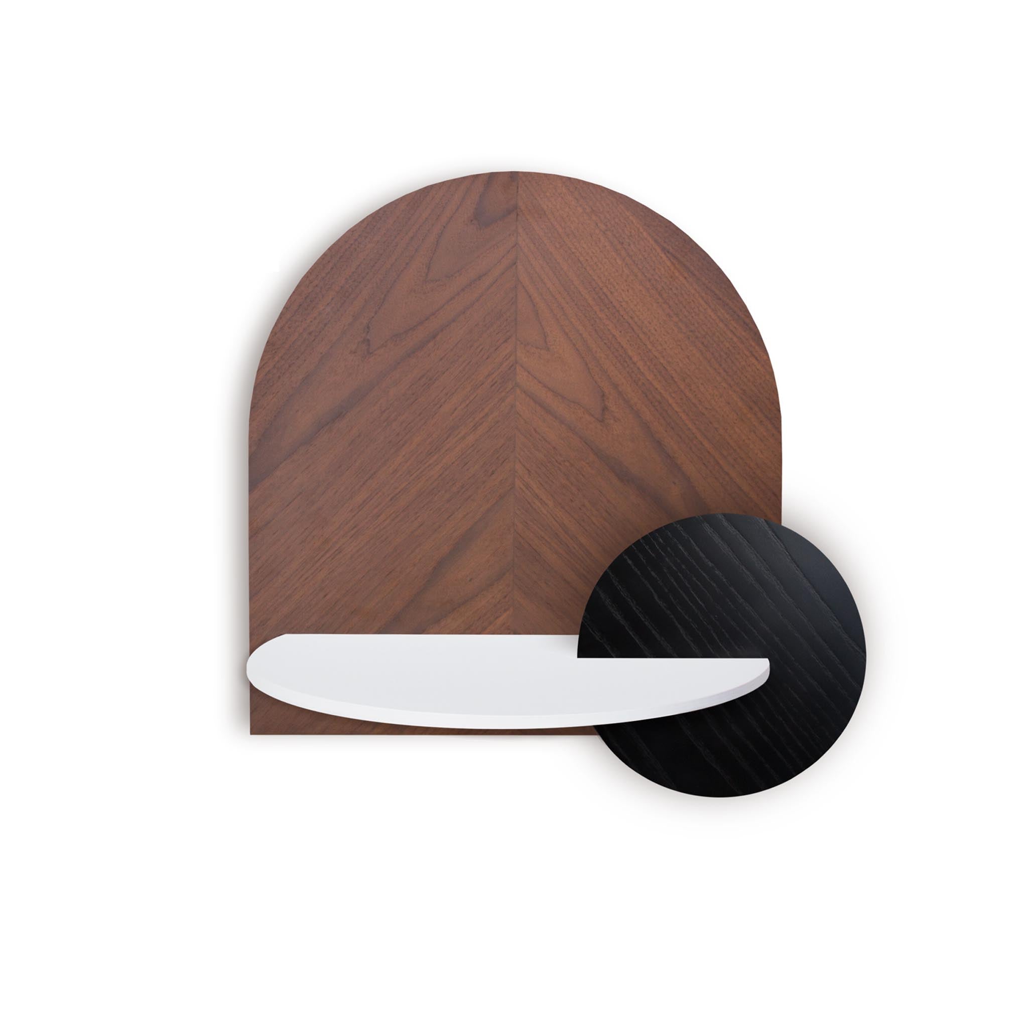 Alba Mesita de noche flotante DUO · Espiga de nogal