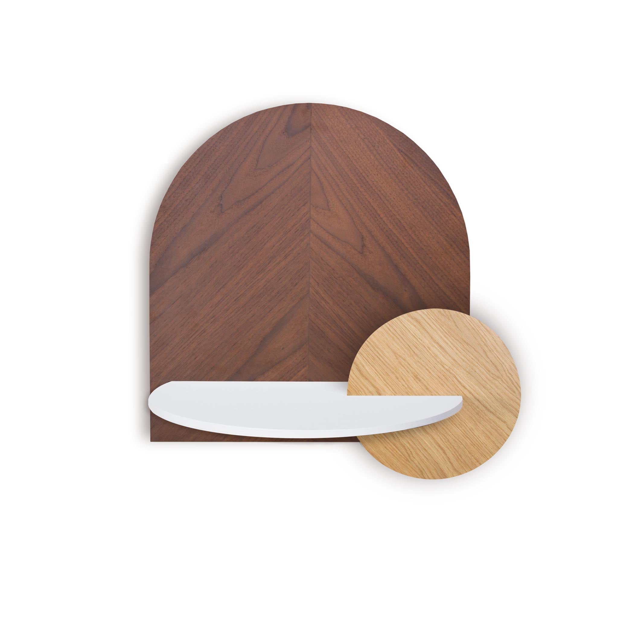 Alba Mesita de noche flotante DUO · Espiga de nogal