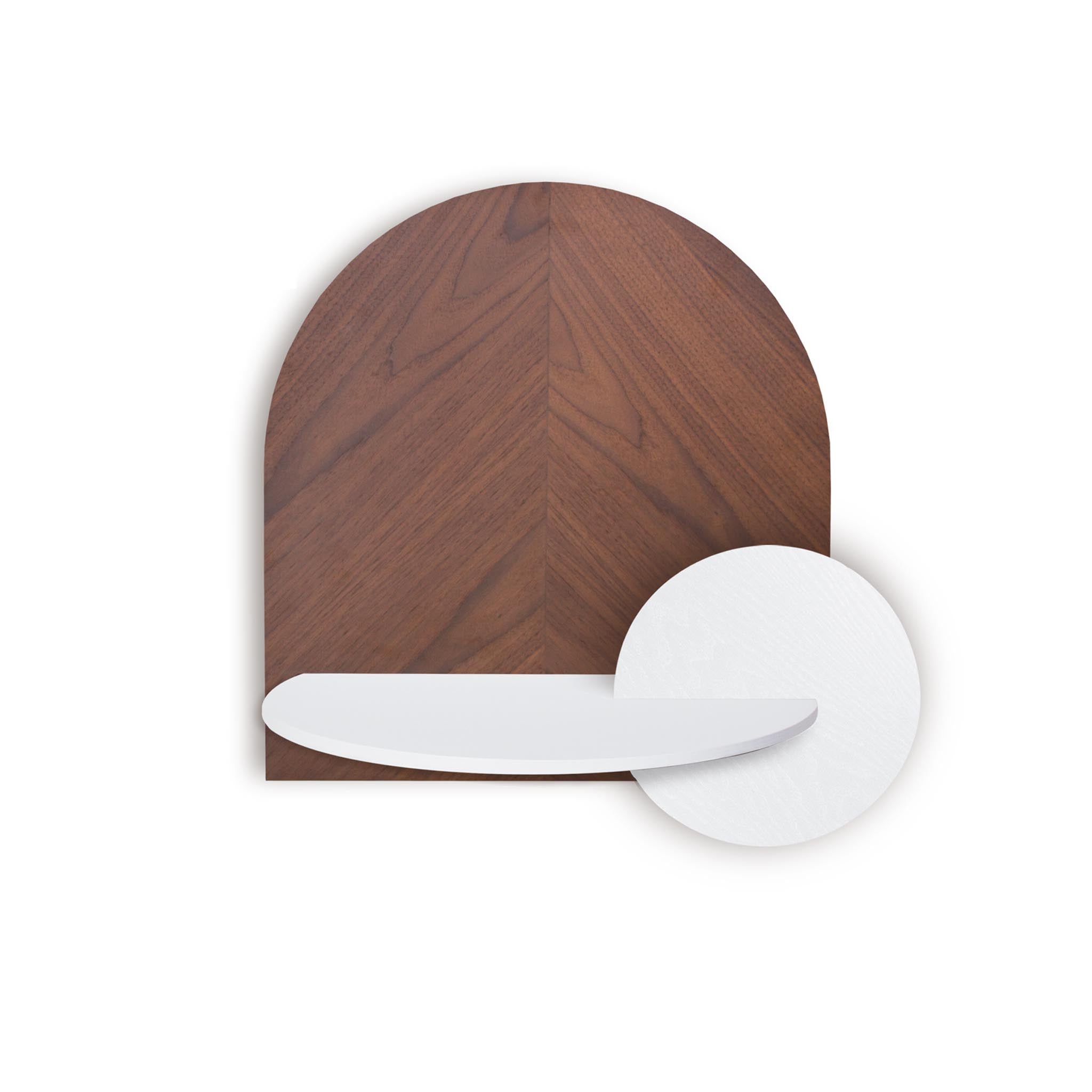 Alba Mesita de noche flotante DUO · Espiga de nogal