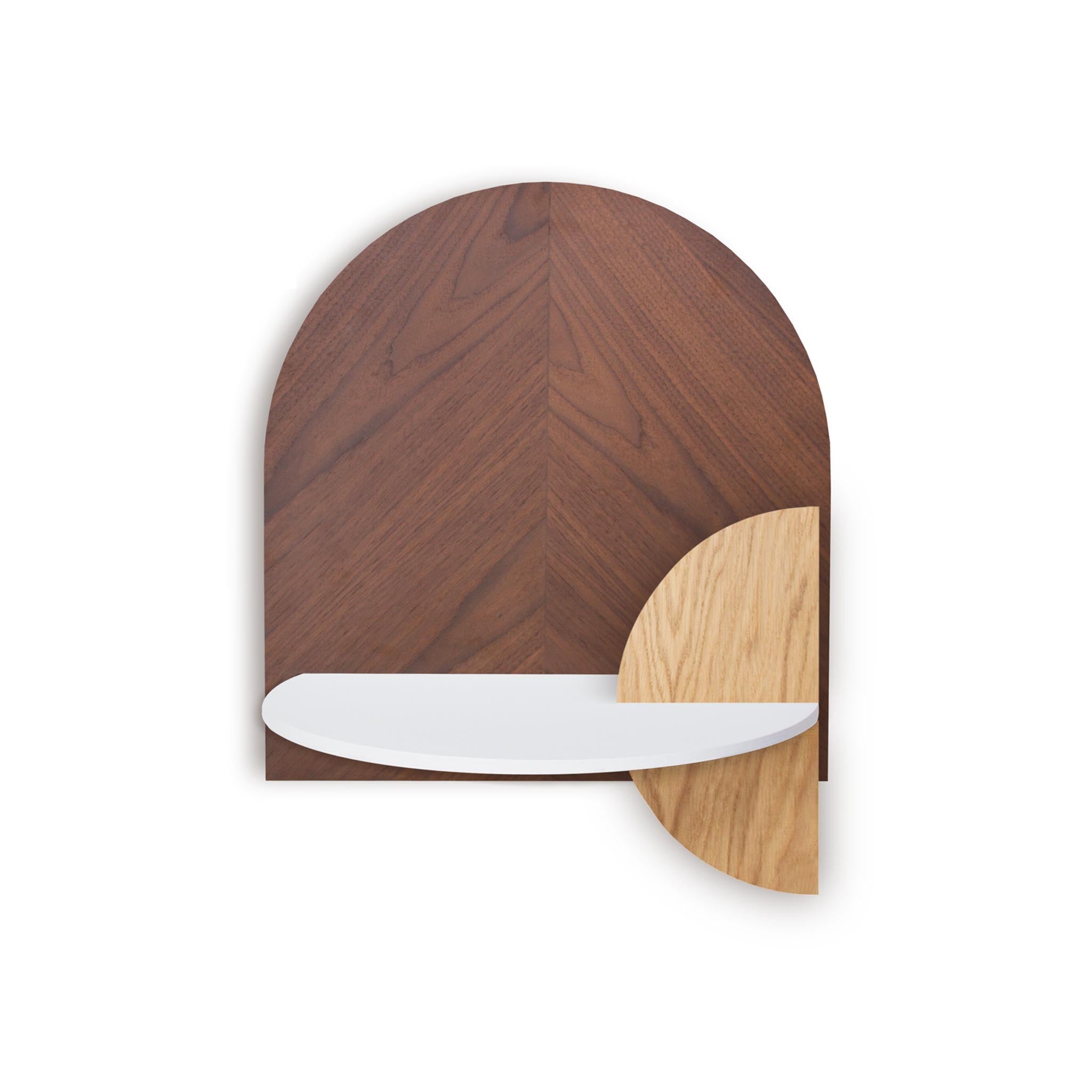 Alba Mesita de noche flotante DUO · Espiga de nogal