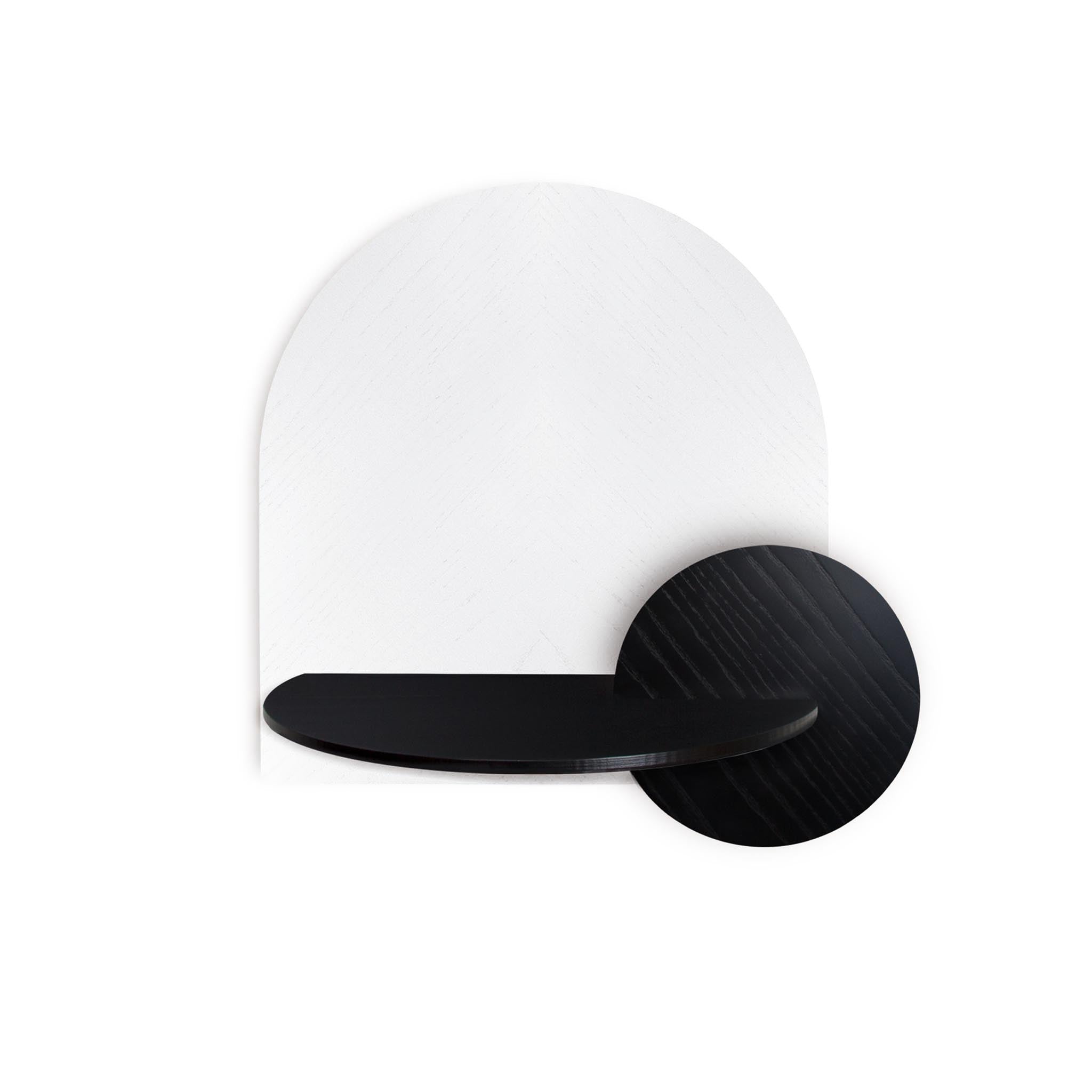 Alba Schwebender Nachttisch DUO · Weißes Fischgrätmuster