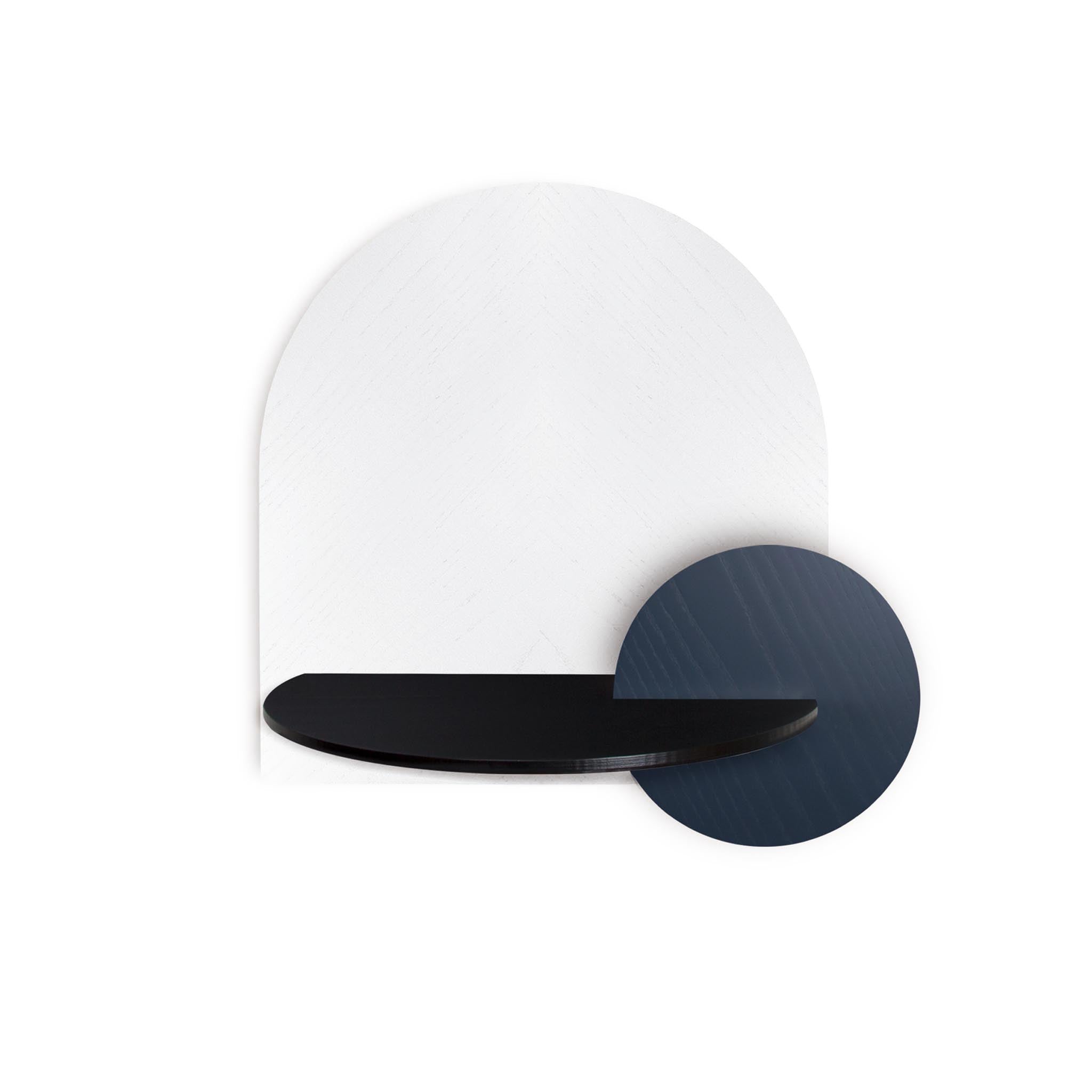 Alba Schwebender Nachttisch DUO · Weißes Fischgrätmuster