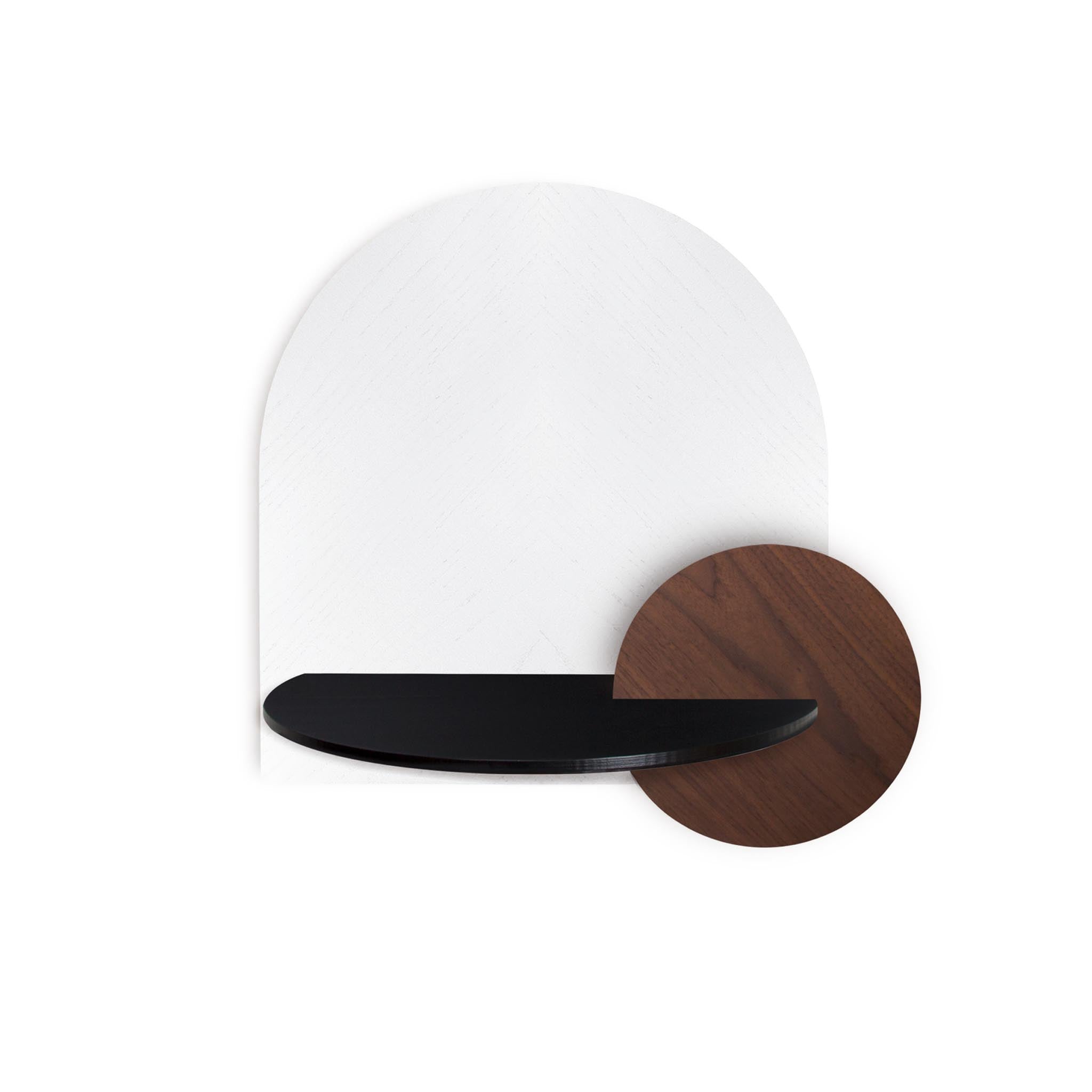 Alba Schwebender Nachttisch DUO · Weißes Fischgrätmuster