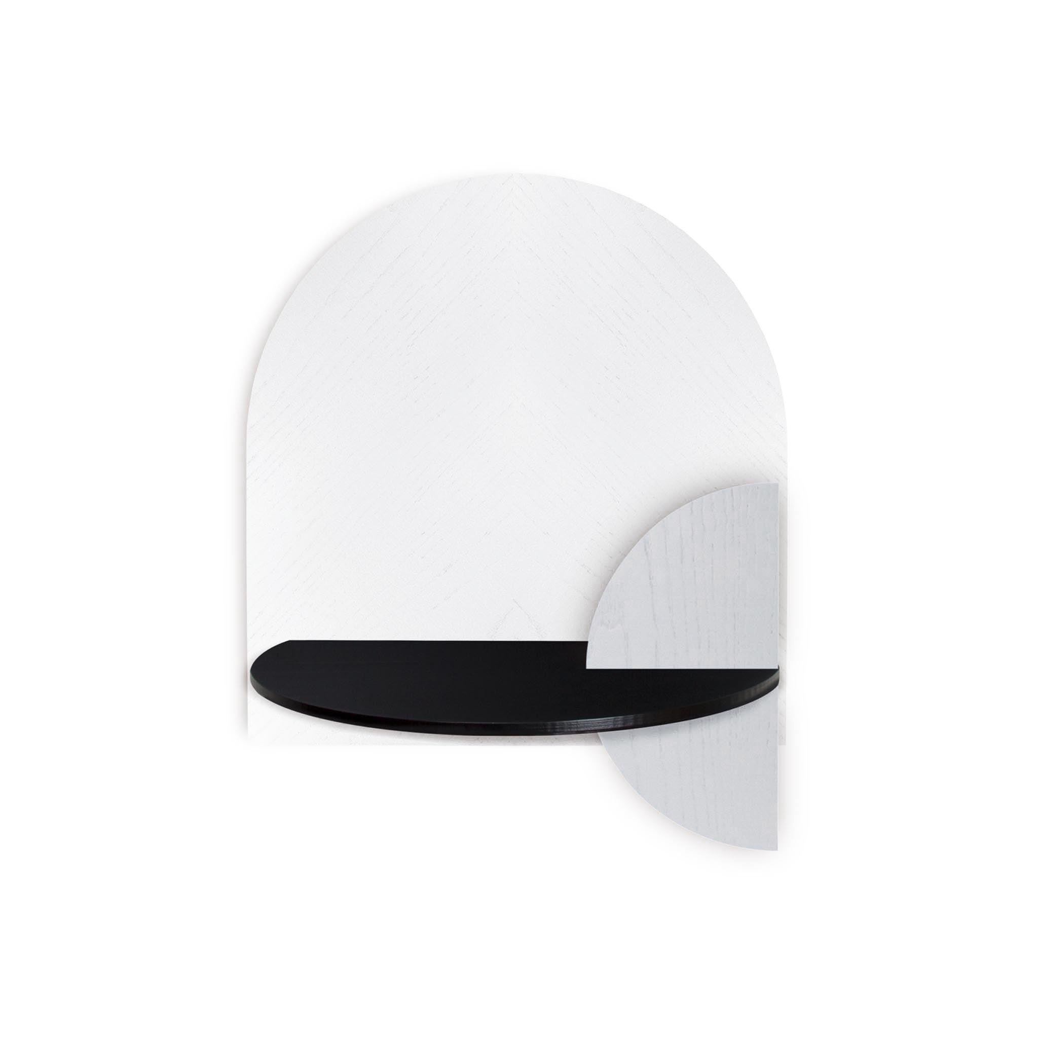 Alba Schwebender Nachttisch DUO · Weißes Fischgrätmuster