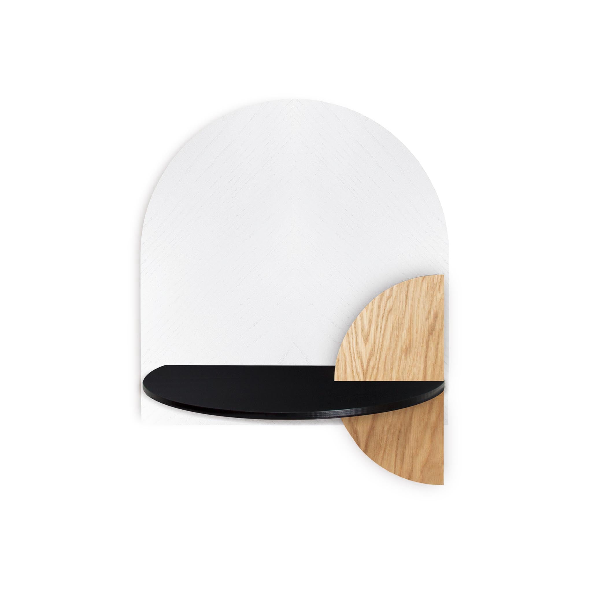 Alba Schwebender Nachttisch DUO · Weißes Fischgrätmuster