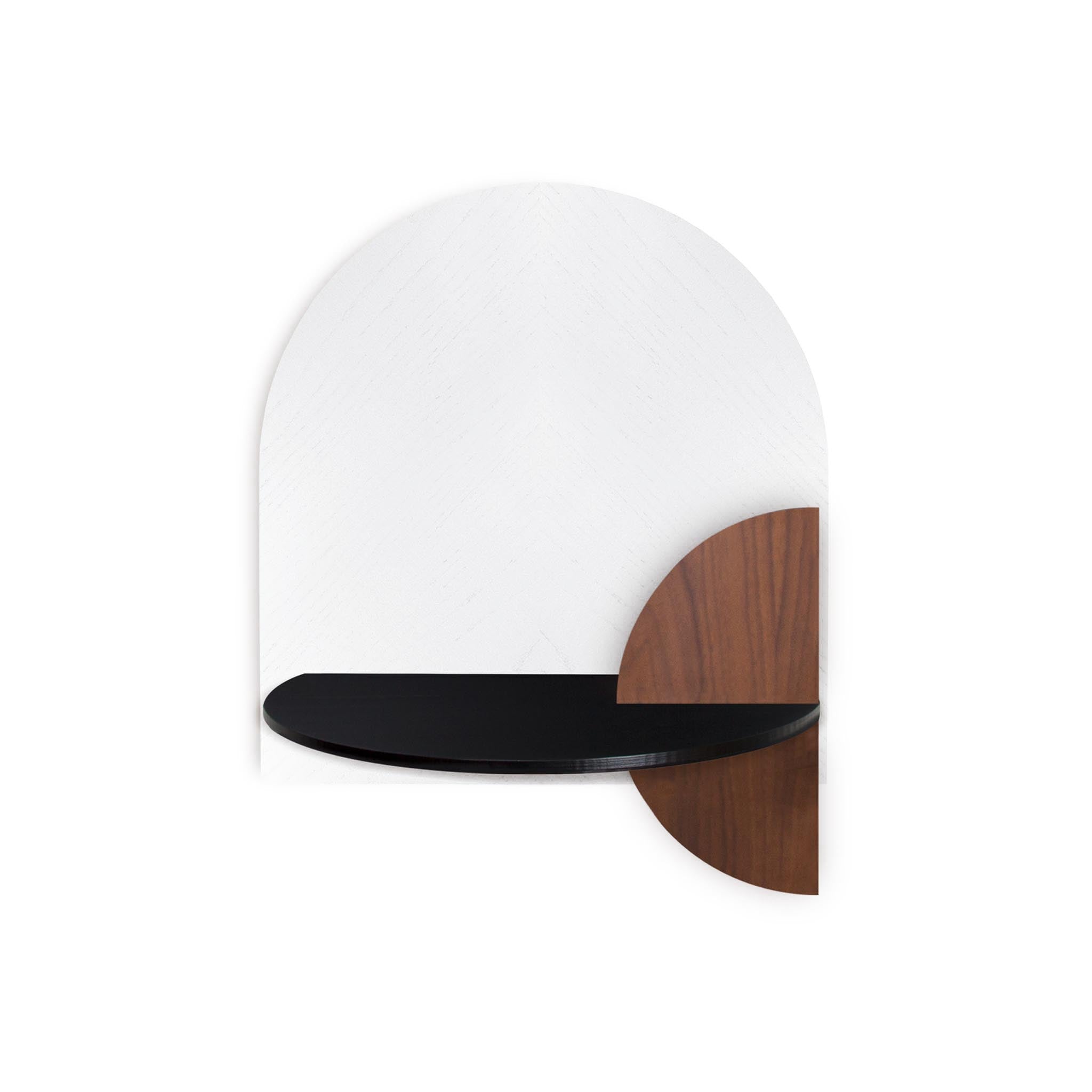 Alba Schwebender Nachttisch DUO · Weißes Fischgrätmuster