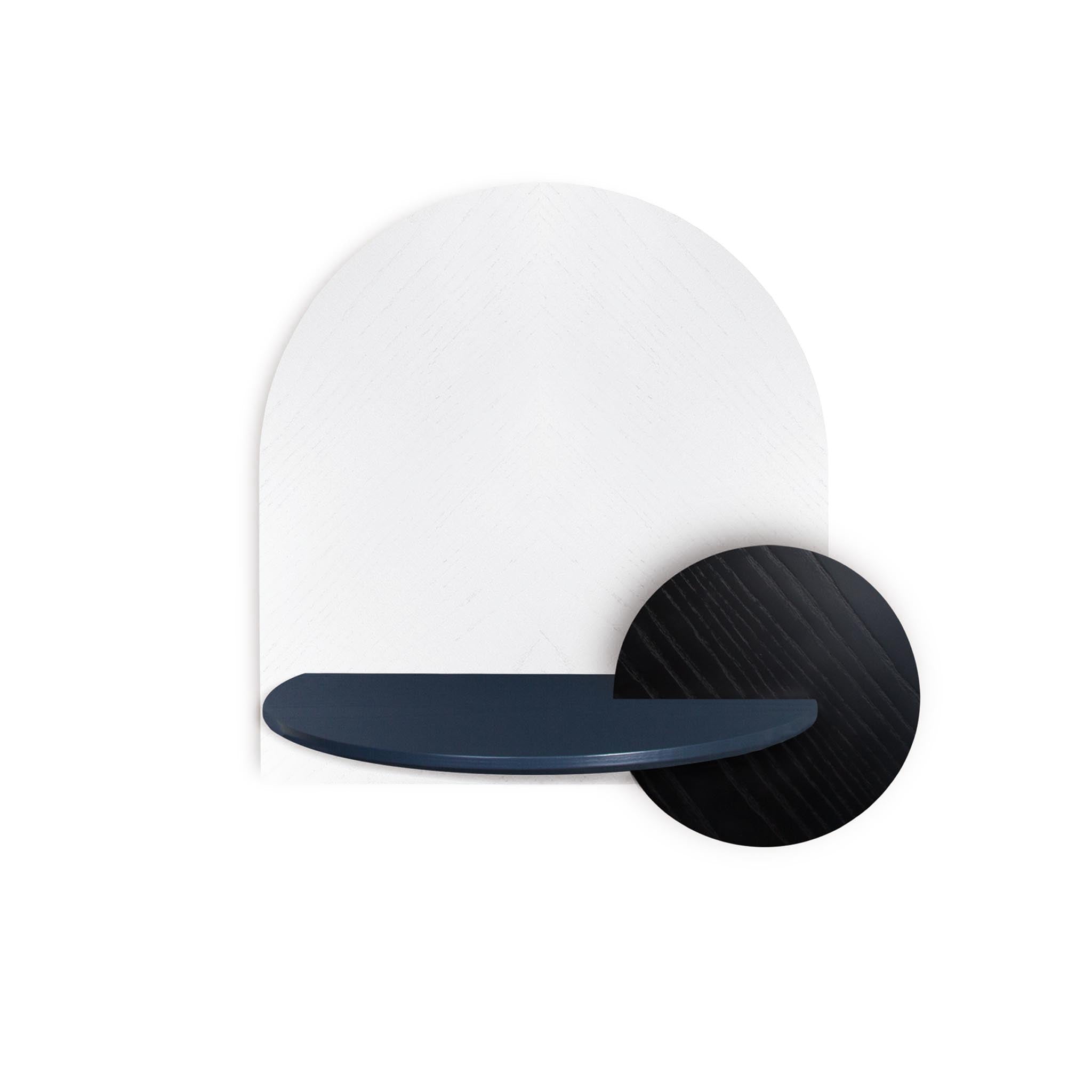 Alba Schwebender Nachttisch DUO · Weißes Fischgrätmuster