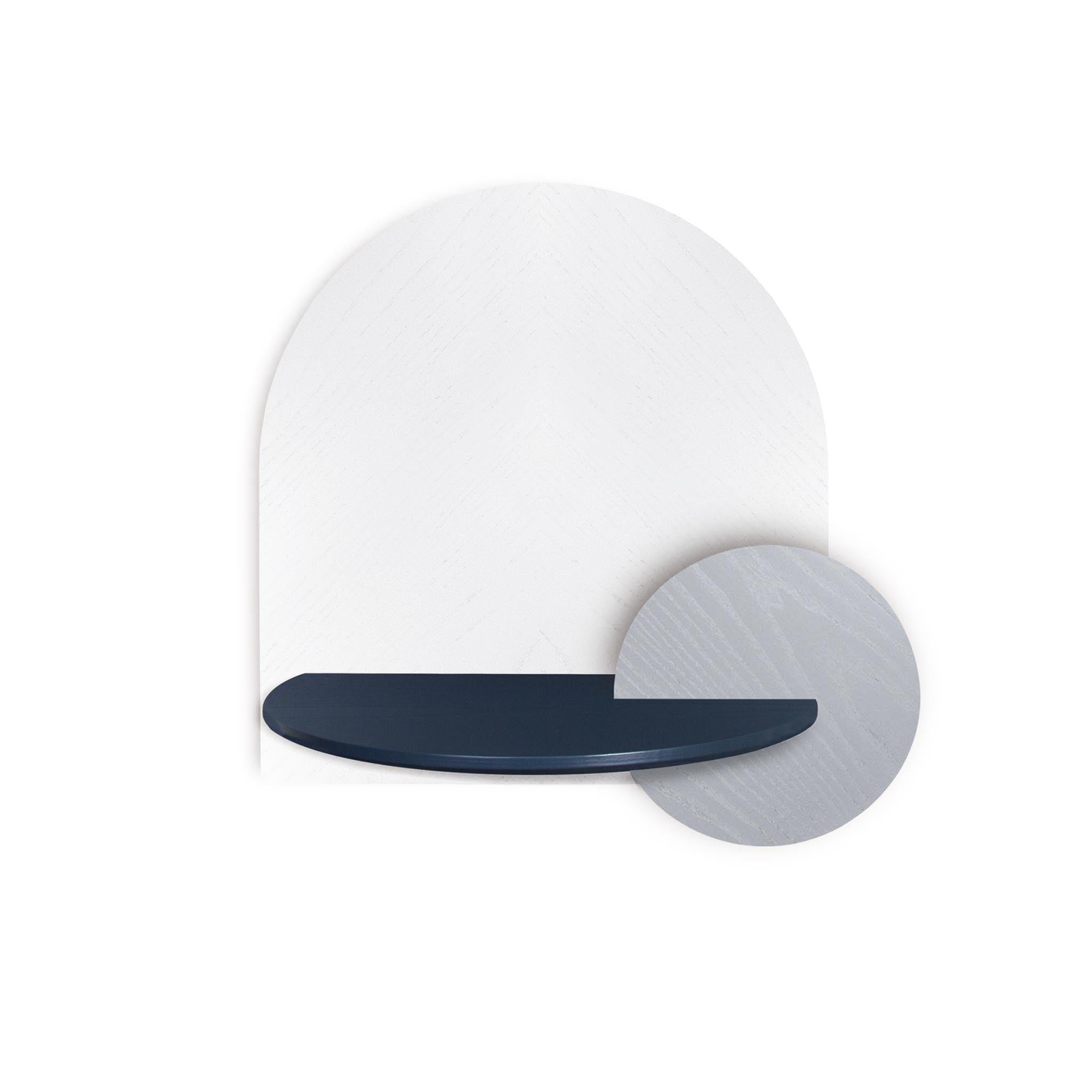 Alba Schwebender Nachttisch DUO · Weißes Fischgrätmuster