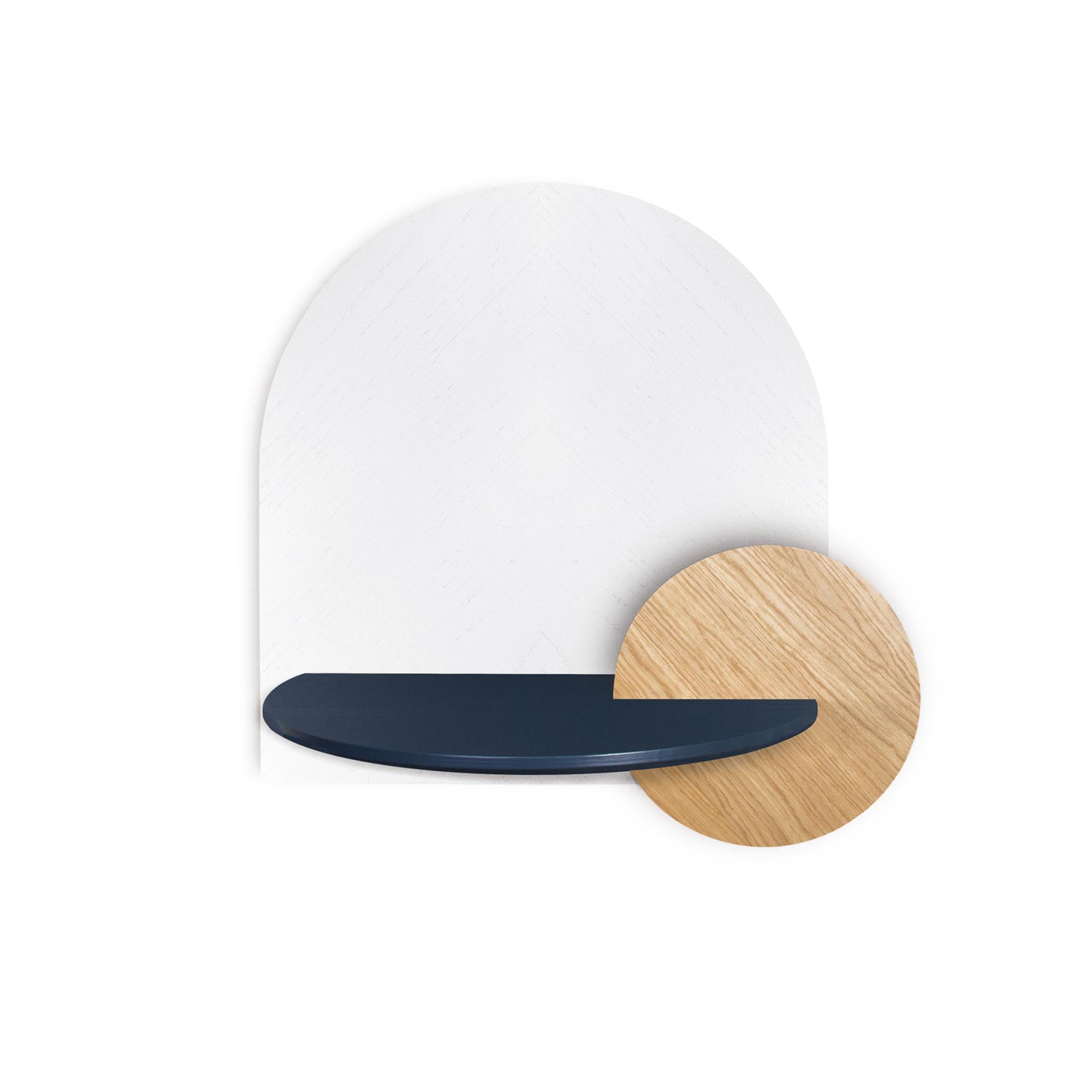 Alba Schwebender Nachttisch DUO · Weißes Fischgrätmuster