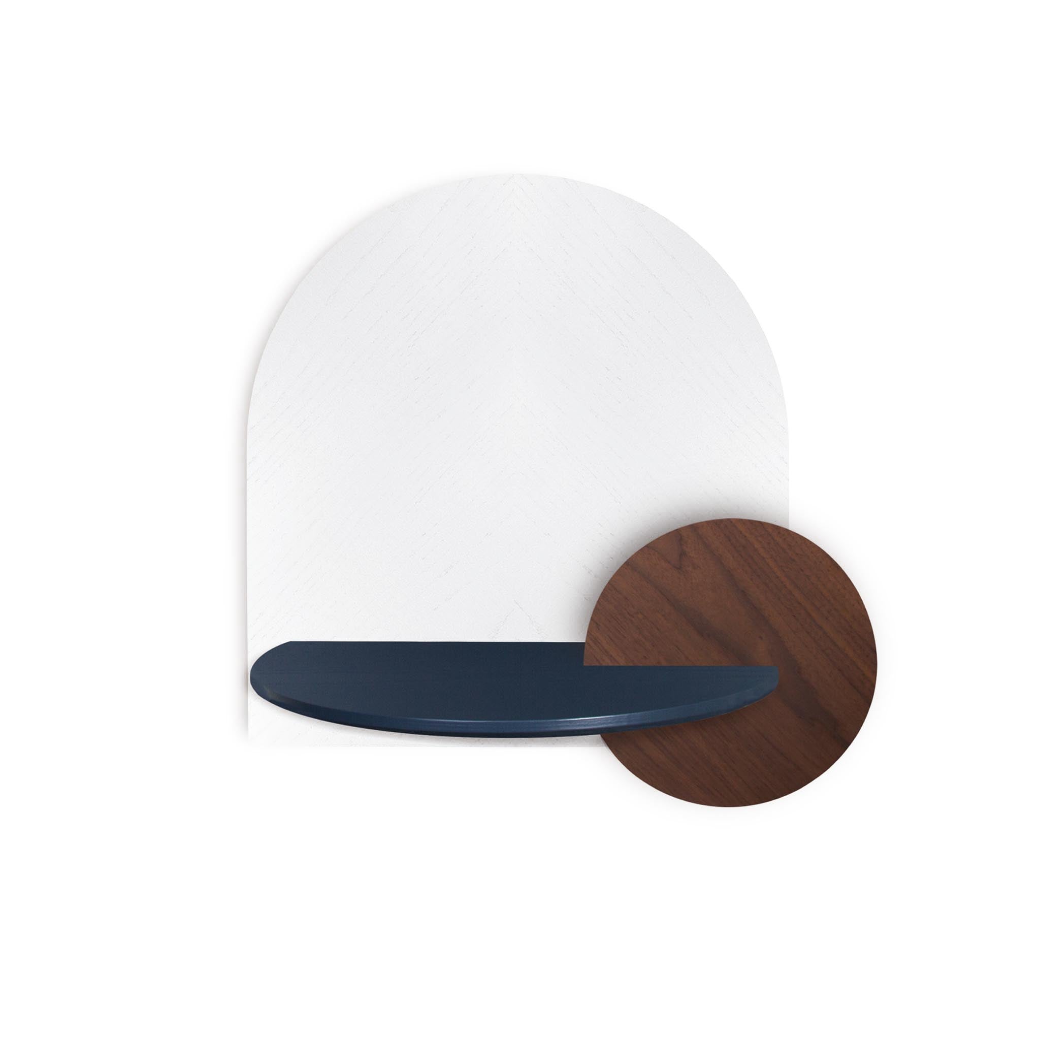 Alba Schwebender Nachttisch DUO · Weißes Fischgrätmuster