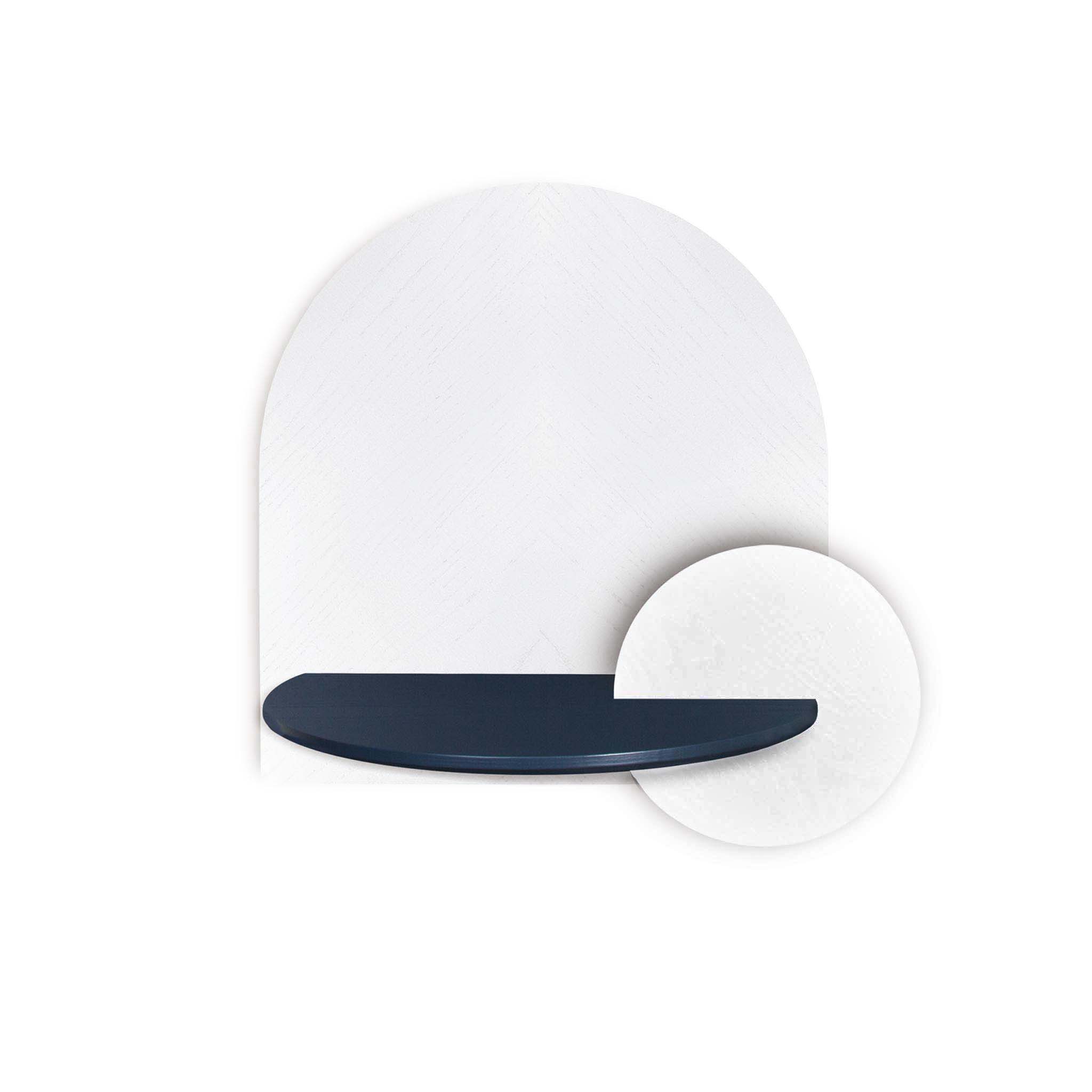 Alba Schwebender Nachttisch DUO · Weißes Fischgrätmuster