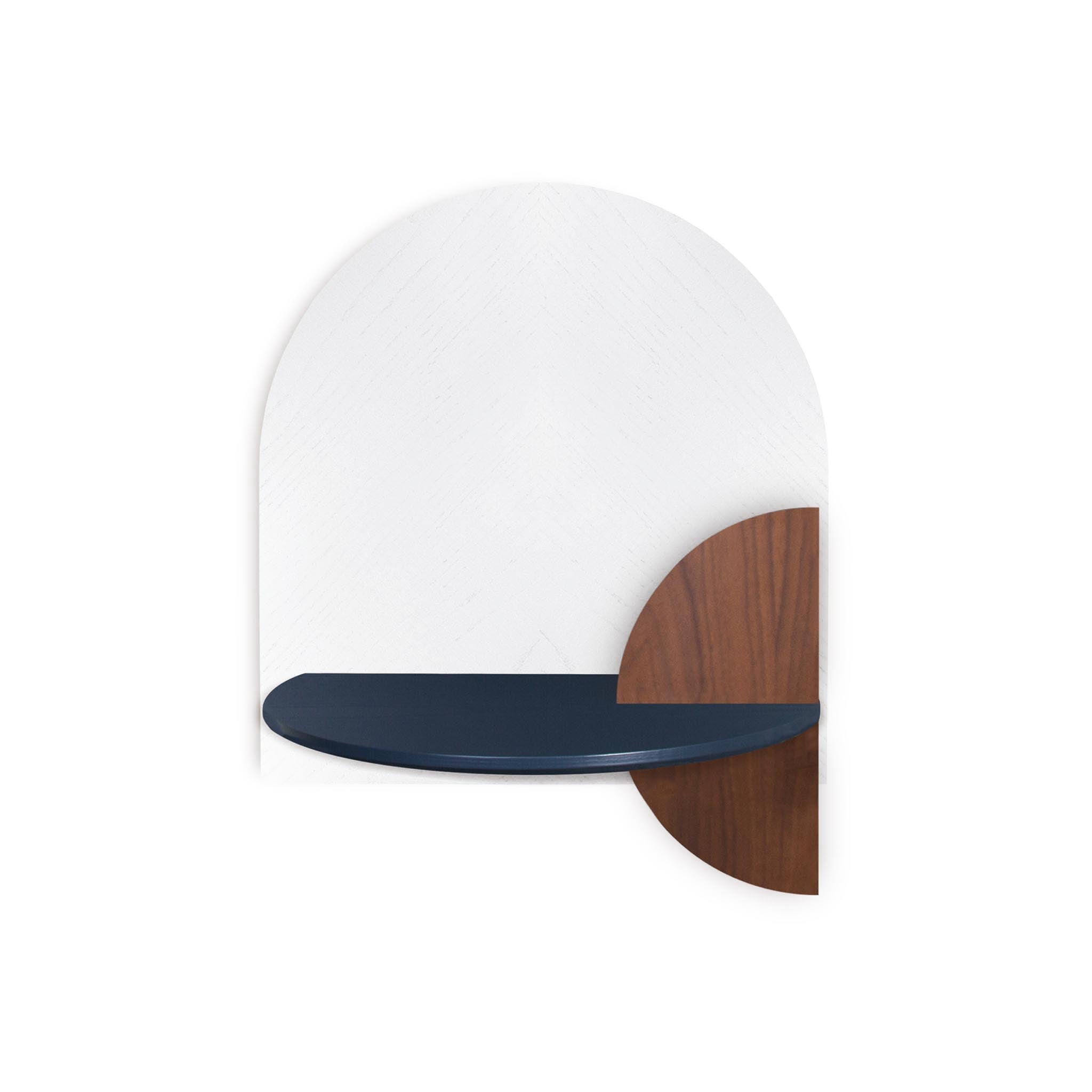 Alba Schwebender Nachttisch DUO · Weißes Fischgrätmuster