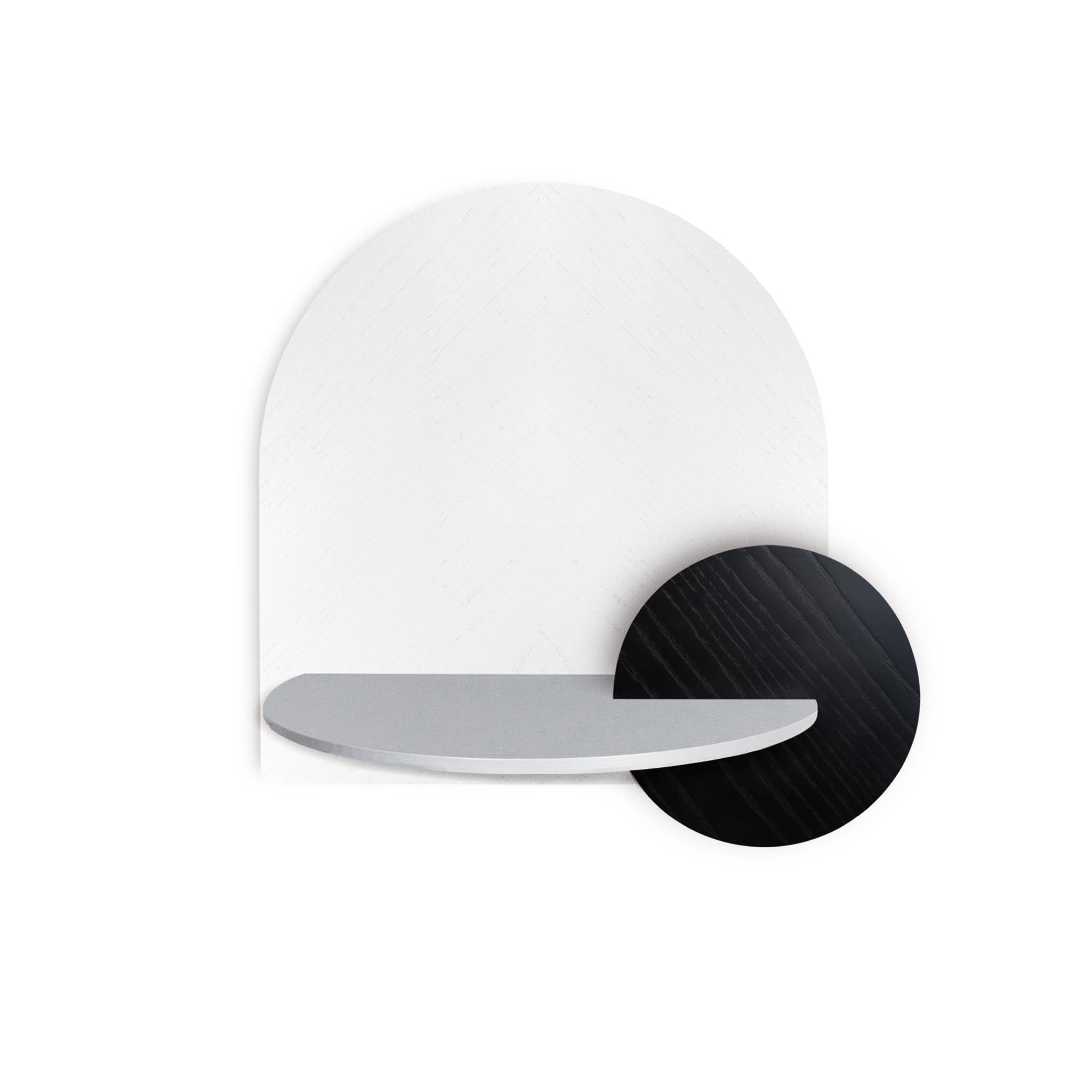 Alba Schwebender Nachttisch DUO · Weißes Fischgrätmuster