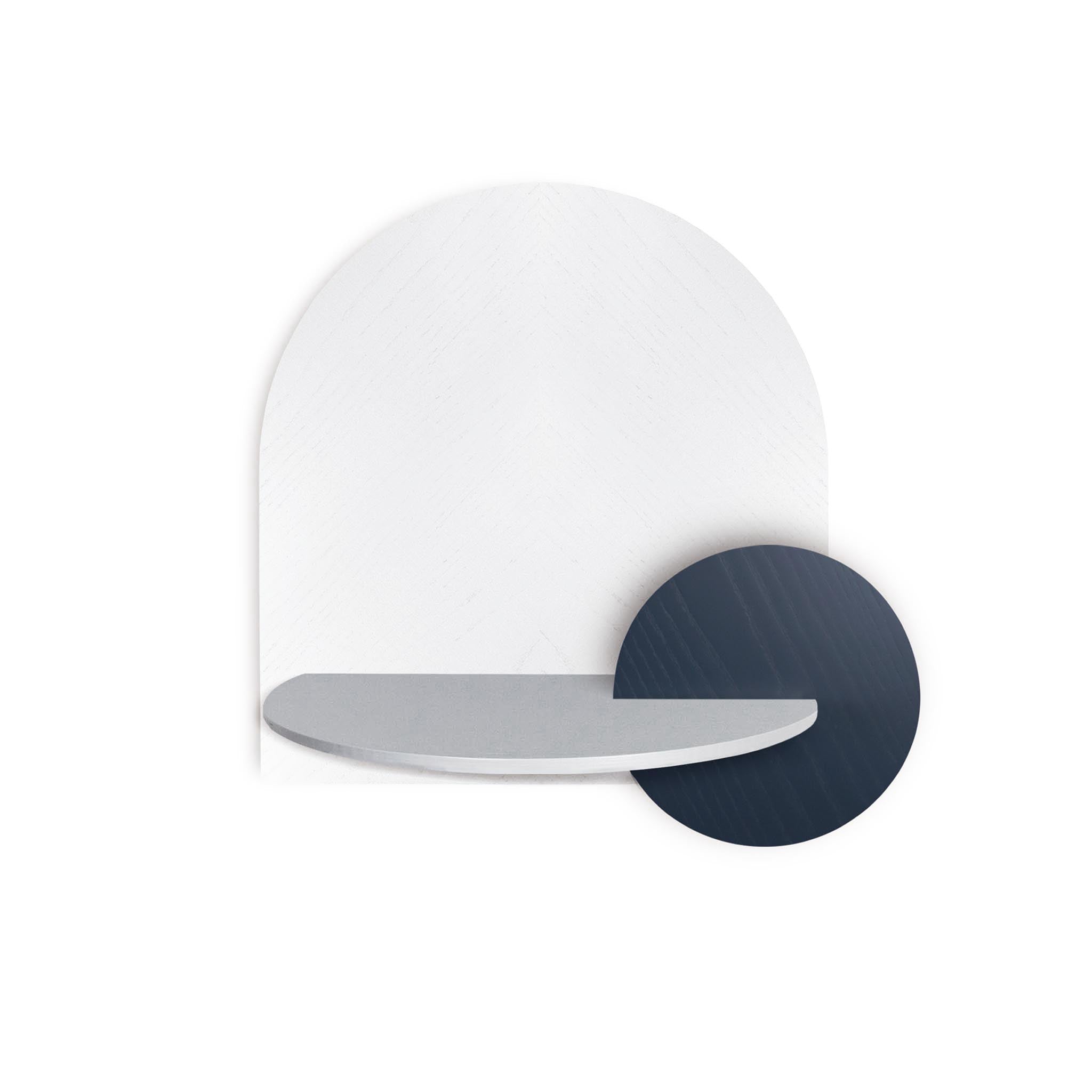 Alba Schwebender Nachttisch DUO · Weißes Fischgrätmuster