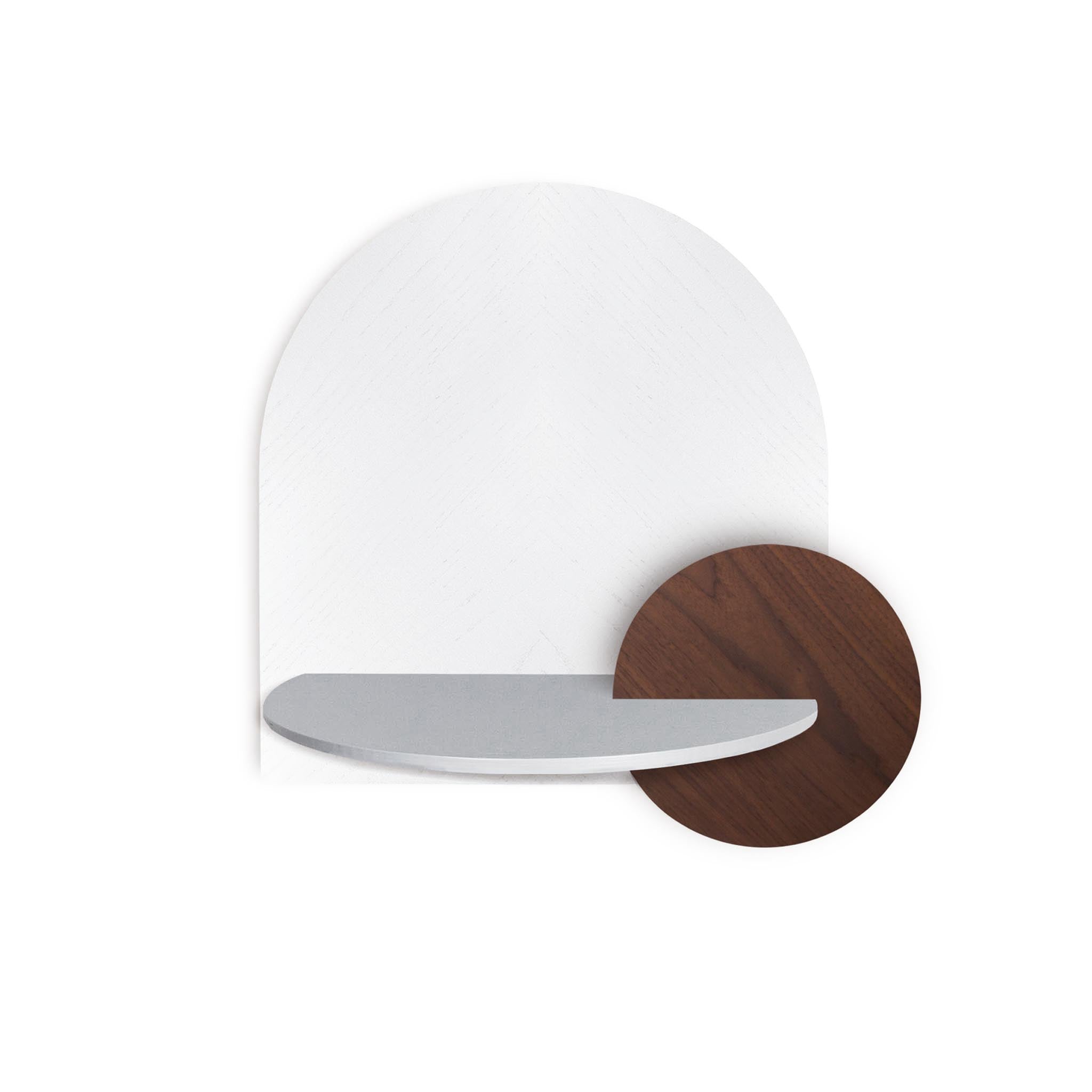 Alba Schwebender Nachttisch DUO · Weißes Fischgrätmuster