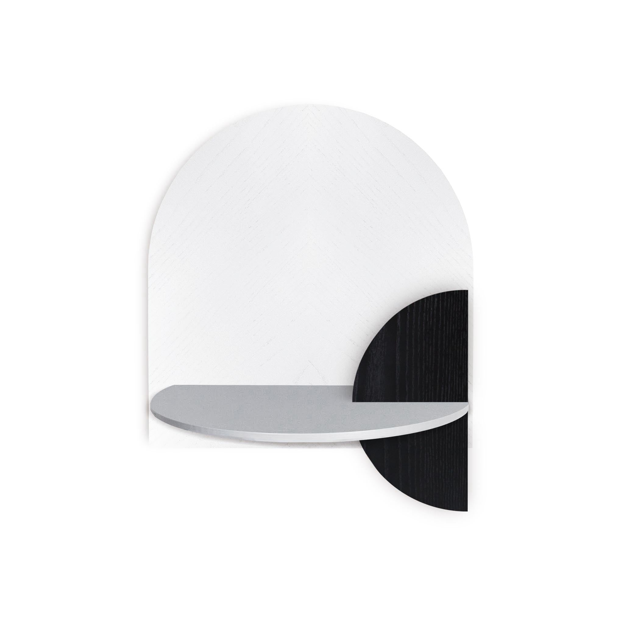 Alba Schwebender Nachttisch DUO · Weißes Fischgrätmuster