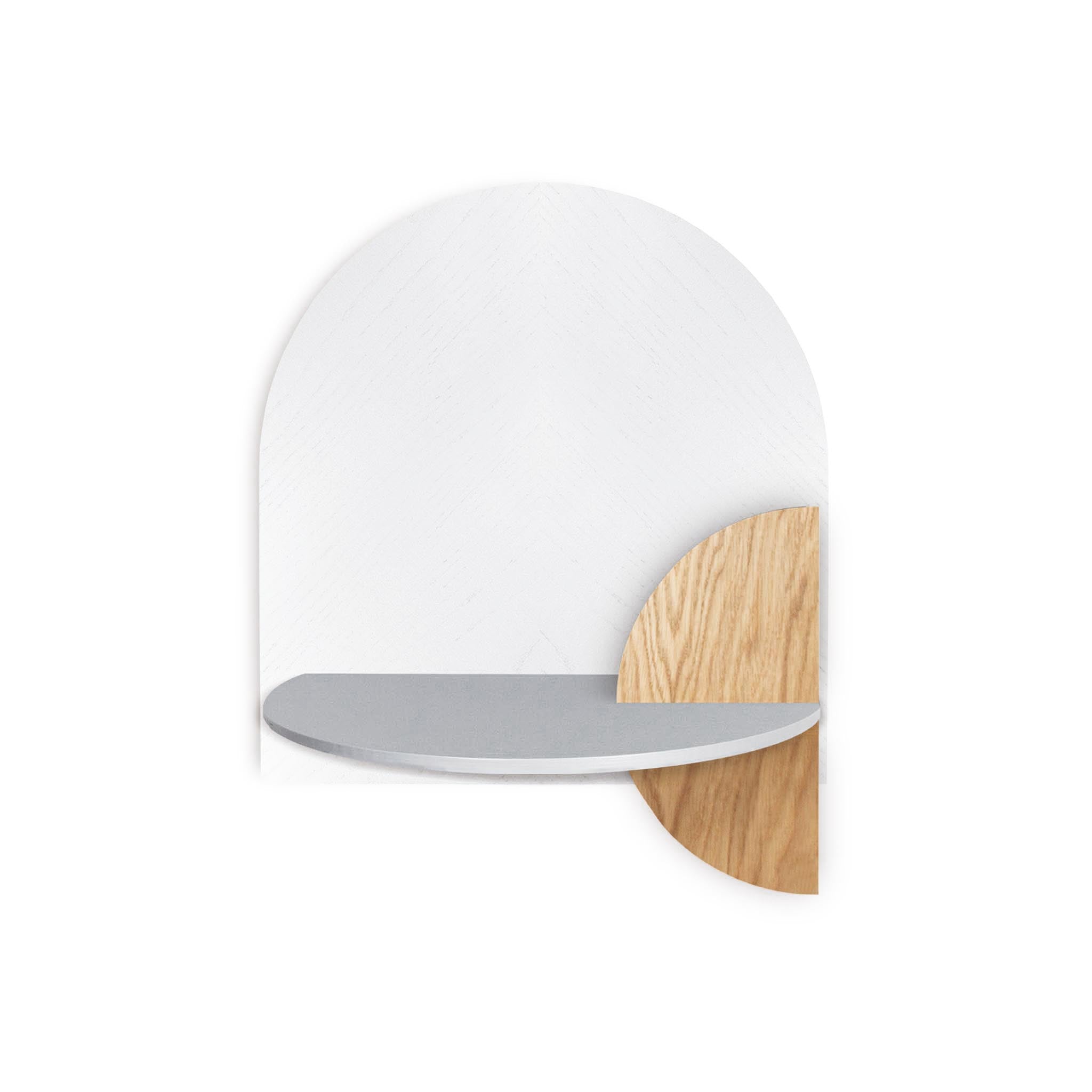 Alba Schwebender Nachttisch DUO · Weißes Fischgrätmuster