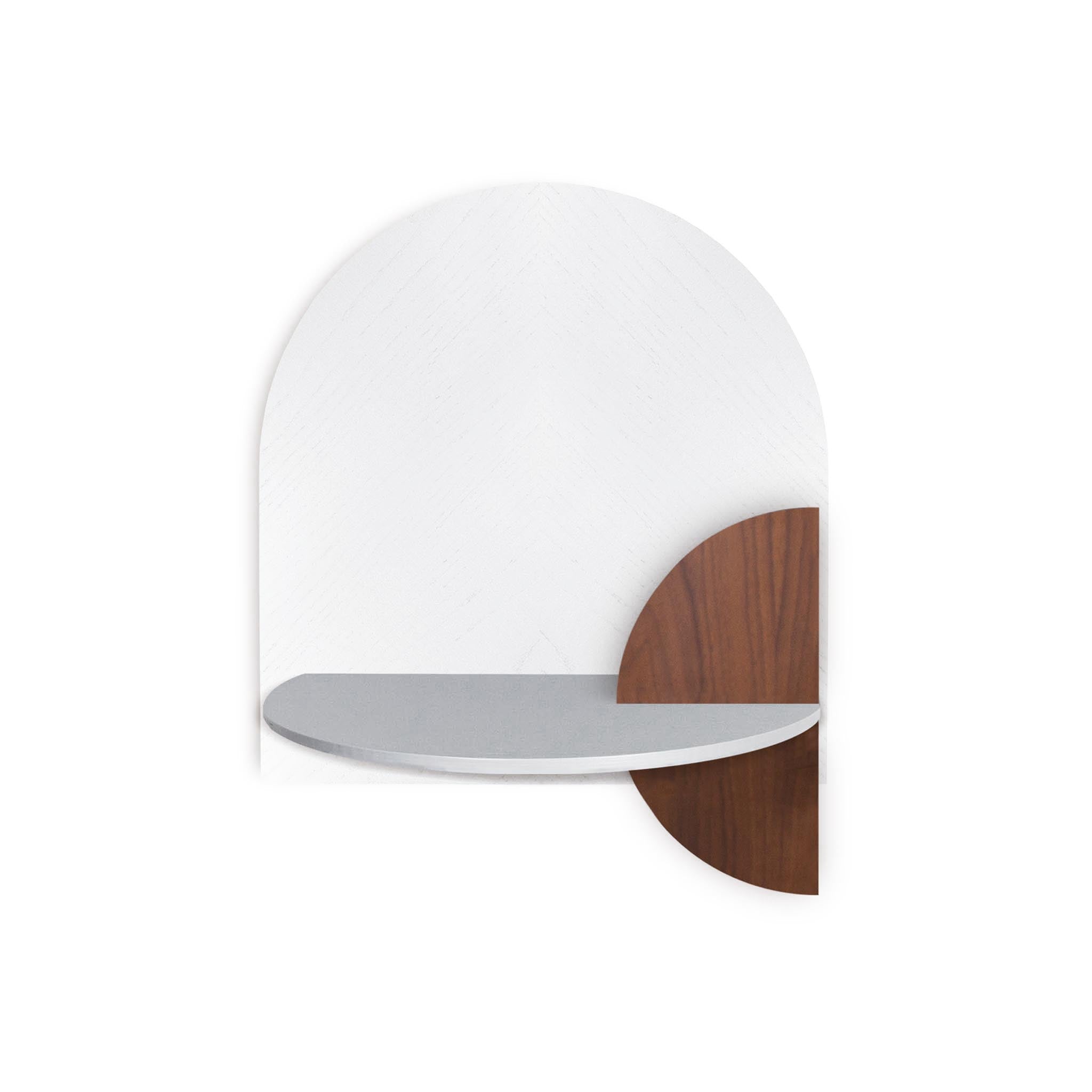 Alba Schwebender Nachttisch DUO · Weißes Fischgrätmuster