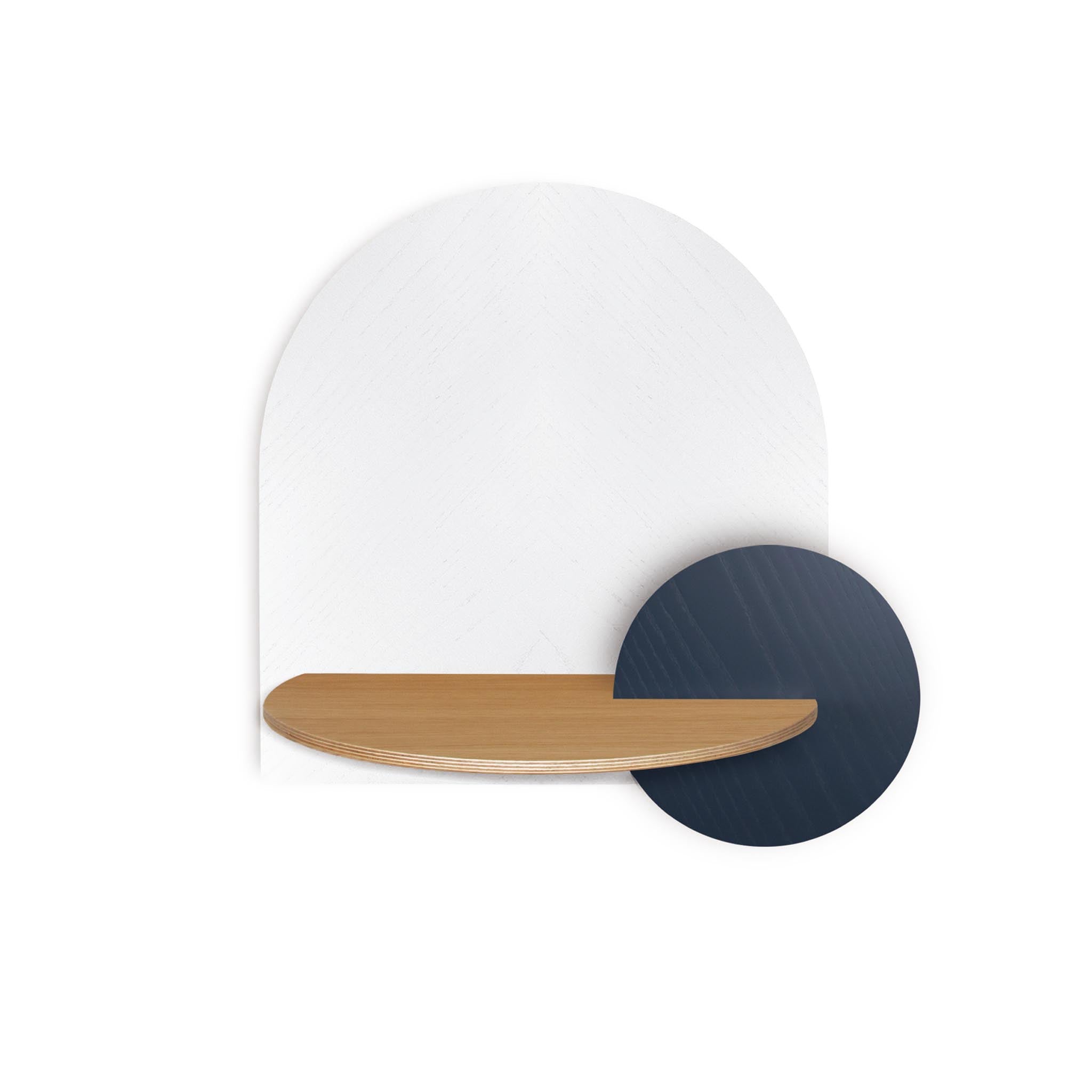 Alba Schwebender Nachttisch DUO · Weißes Fischgrätmuster