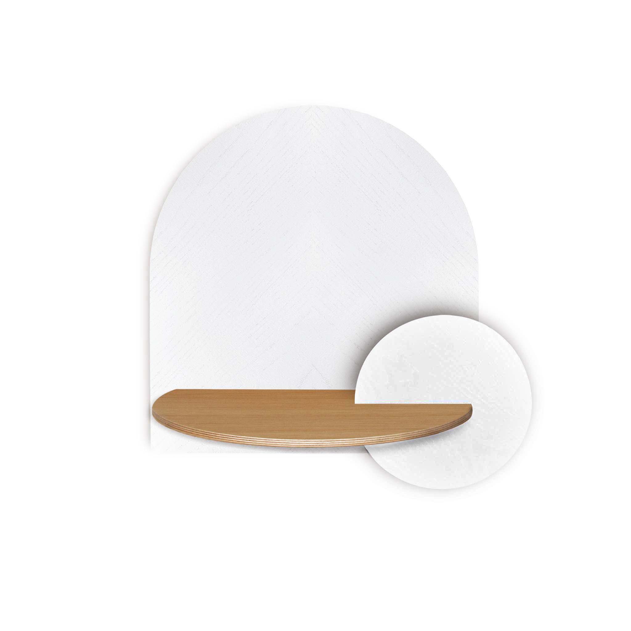 Alba Schwebender Nachttisch DUO · Weißes Fischgrätmuster