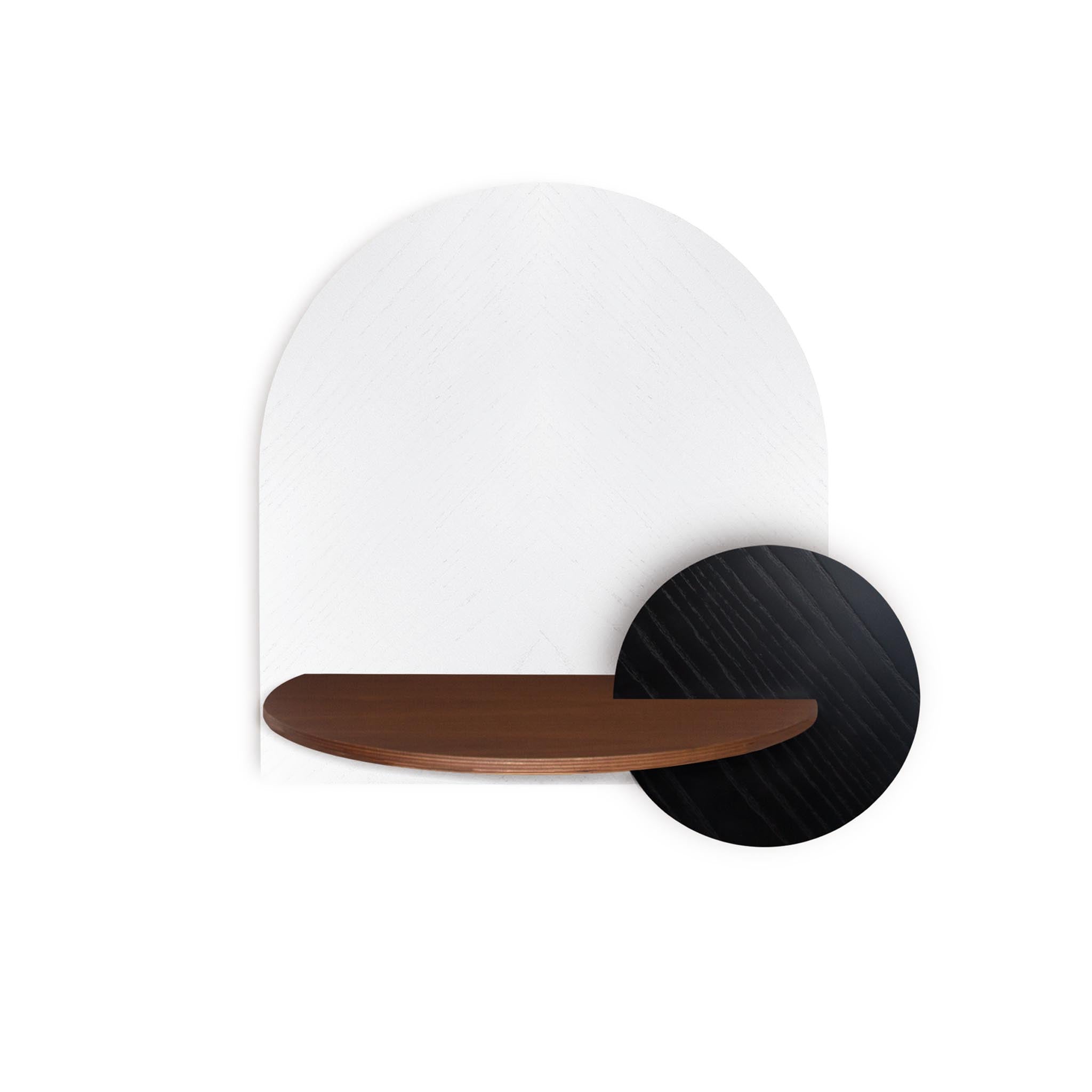 Alba Schwebender Nachttisch DUO · Weißes Fischgrätmuster