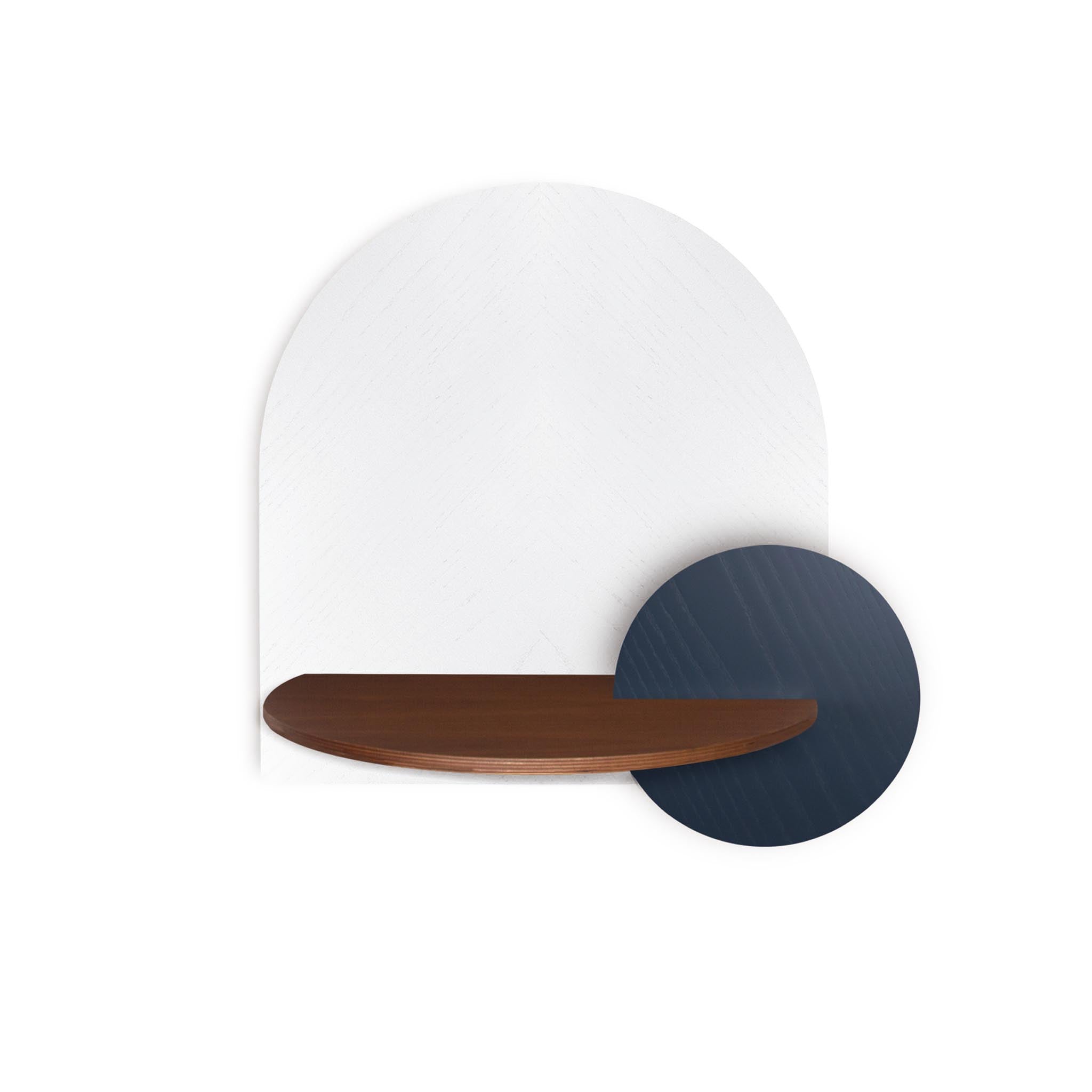 Alba Schwebender Nachttisch DUO · Weißes Fischgrätmuster