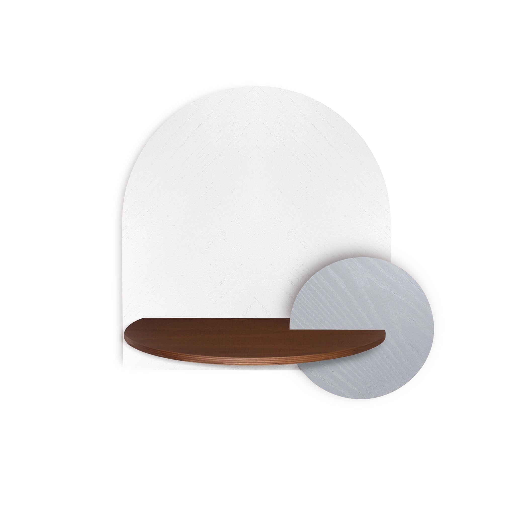 Alba Schwebender Nachttisch DUO · Weißes Fischgrätmuster