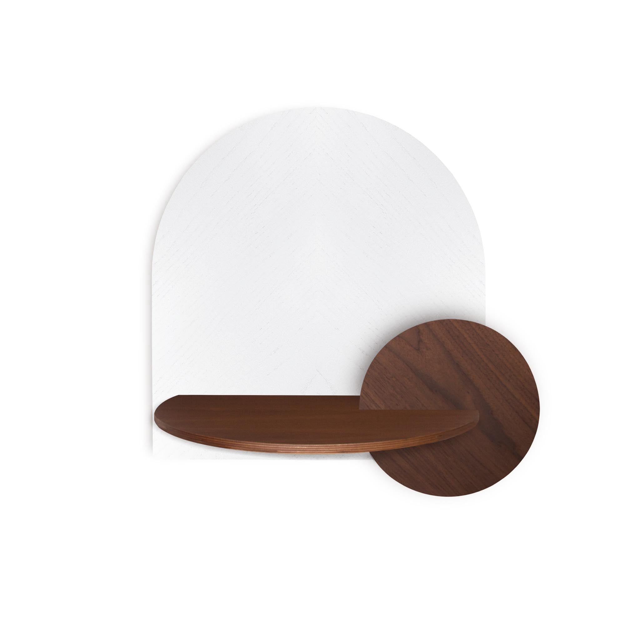 Alba Schwebender Nachttisch DUO · Weißes Fischgrätmuster