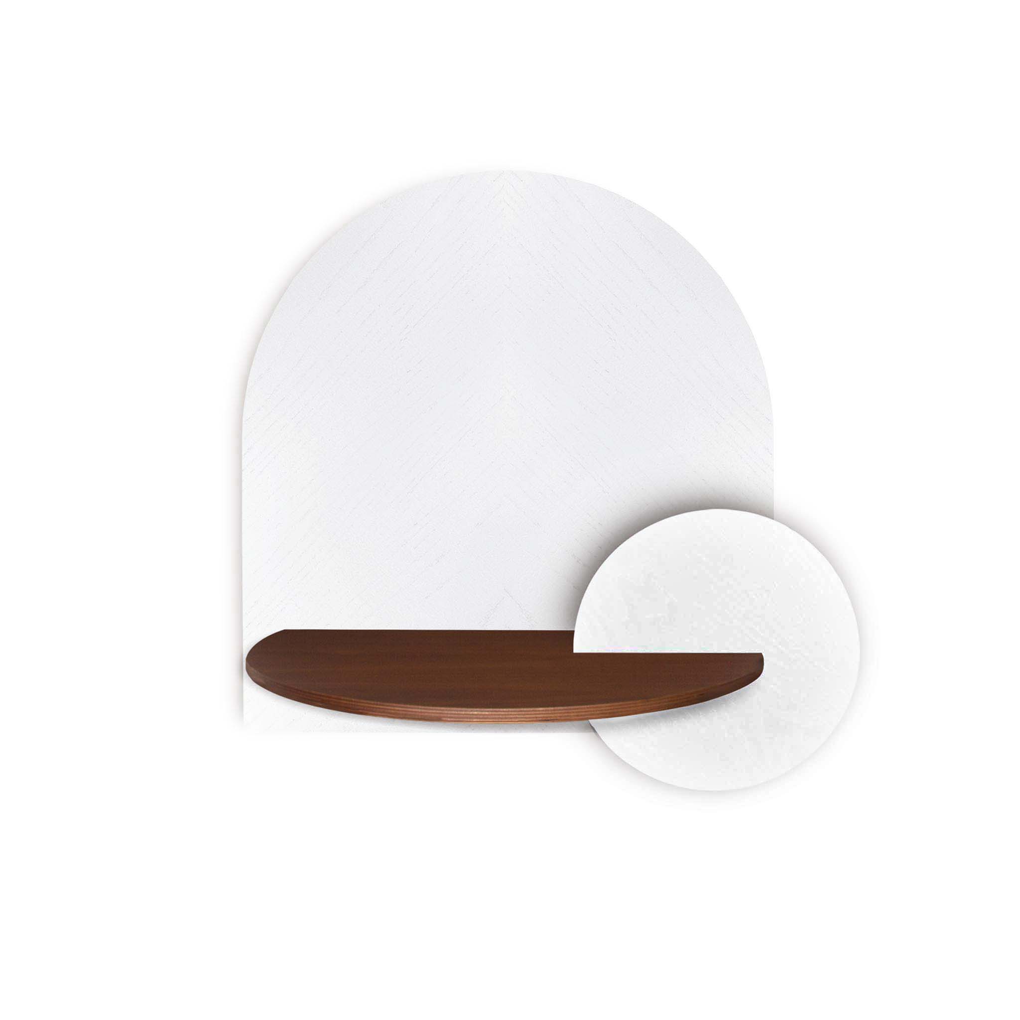 Alba Schwebender Nachttisch DUO · Weißes Fischgrätmuster