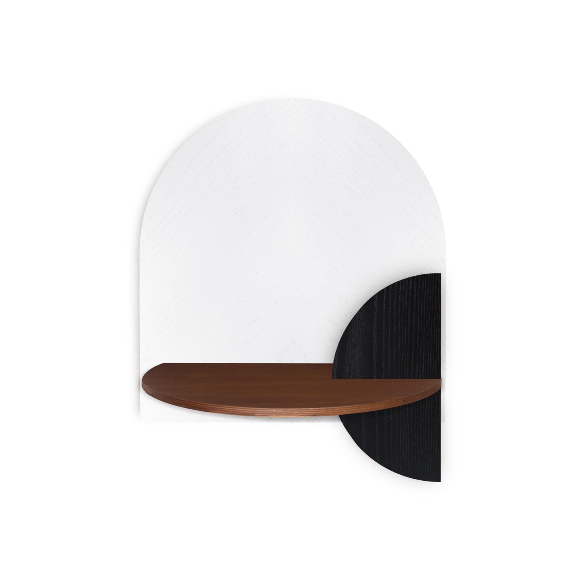 Alba Schwebender Nachttisch DUO · Weißes Fischgrätmuster