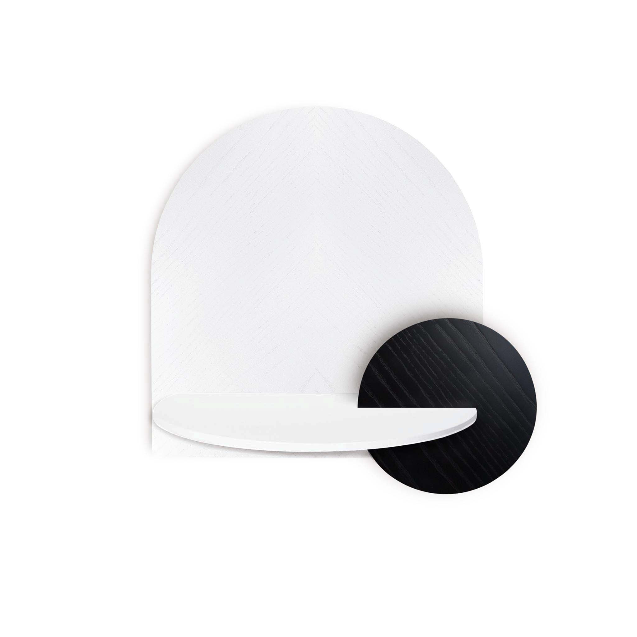 Alba Schwebender Nachttisch DUO · Weißes Fischgrätmuster