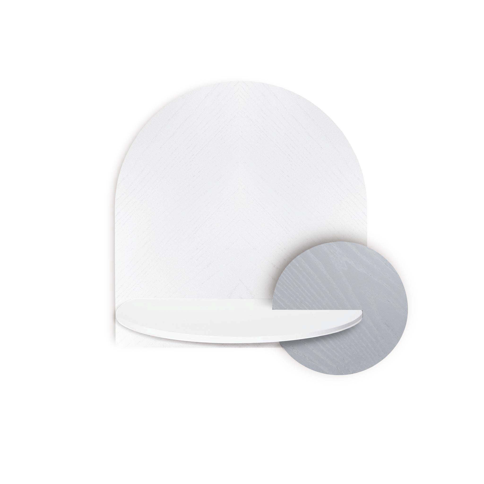 Alba Schwebender Nachttisch DUO · Weißes Fischgrätmuster