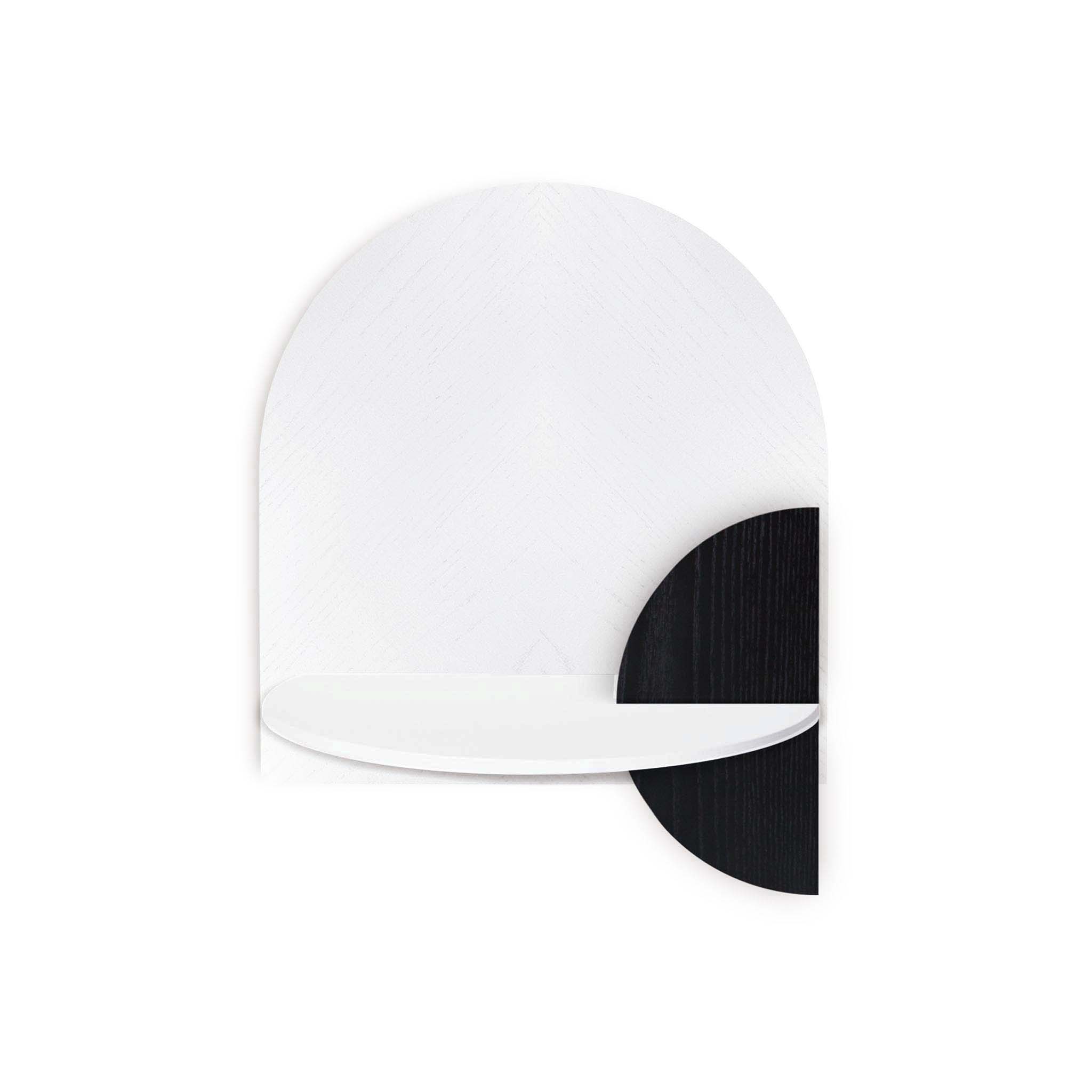 Alba Schwebender Nachttisch DUO · Weißes Fischgrätmuster