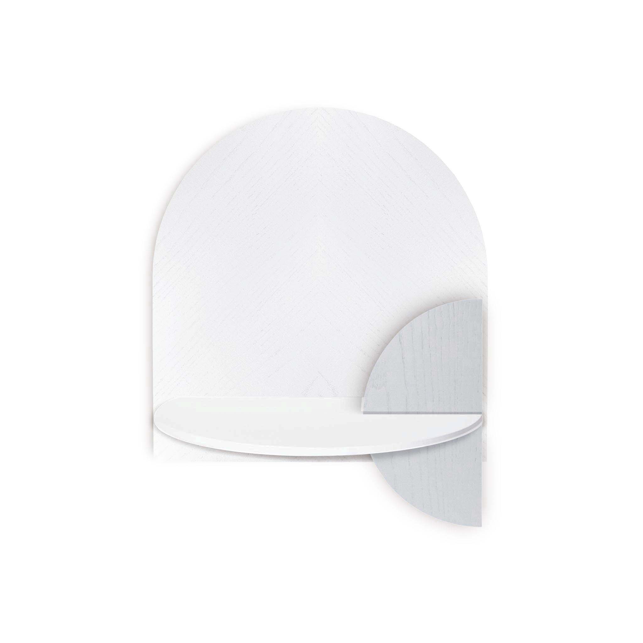 Alba Schwebender Nachttisch DUO · Weißes Fischgrätmuster